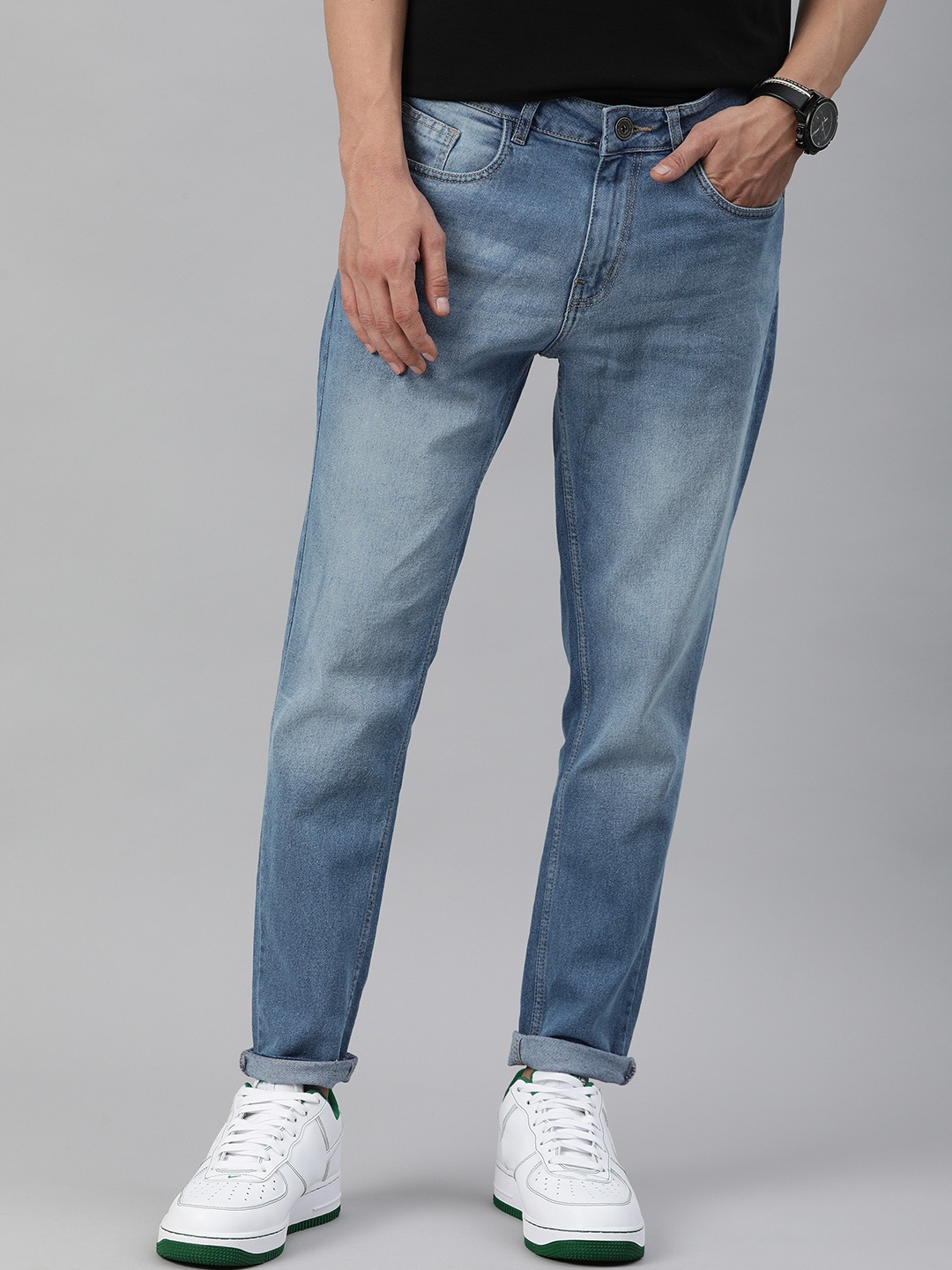 

Mast & Harbour Men Blue Slim Fit Light Fade Stretchable Jeans