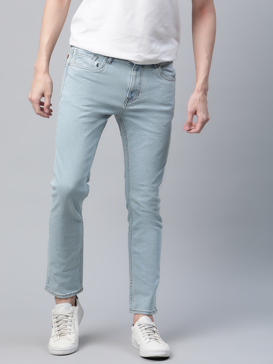 

Mast & Harbour Men Solid Blue Skinny Fit Clean Fit Stretchable Jeans