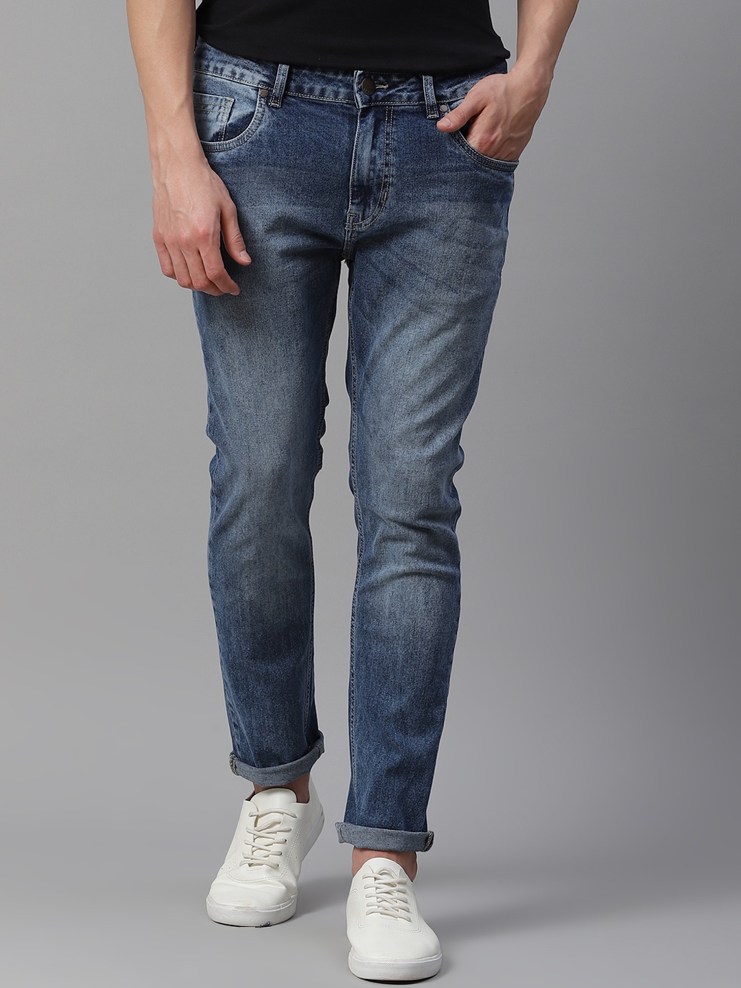 

Mast & Harbour Men Navy Blue Skinny Fit Light Fade Stretchable Jeans