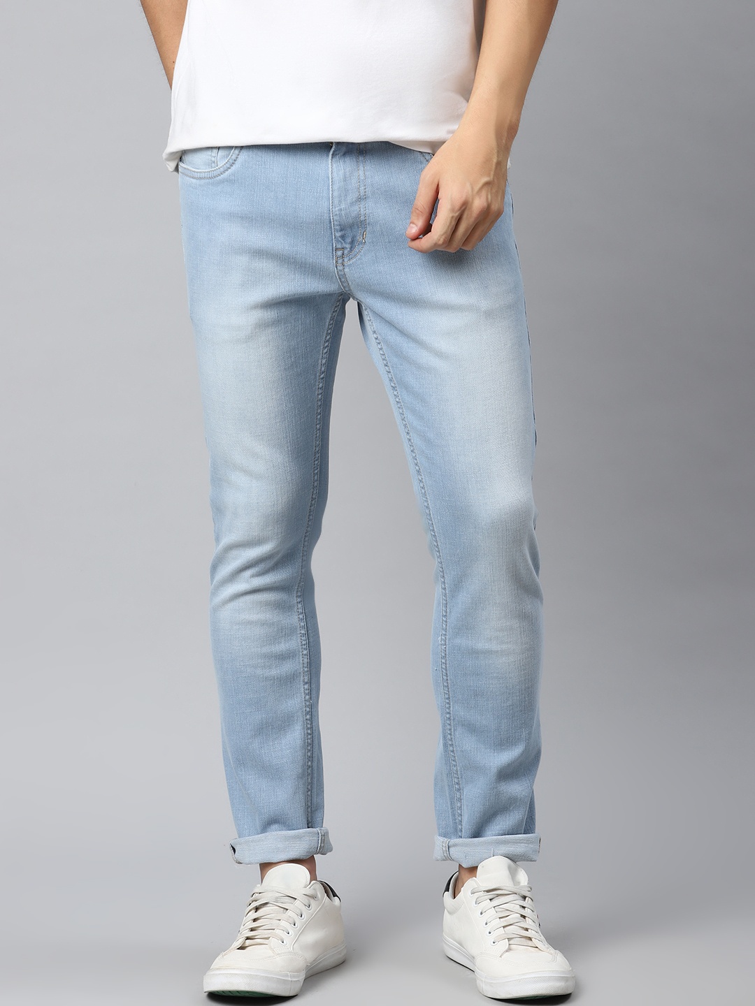 

Mast & Harbour Men Blue Skinny Fit Mid-Rise Clean Look Stretchable Jeans