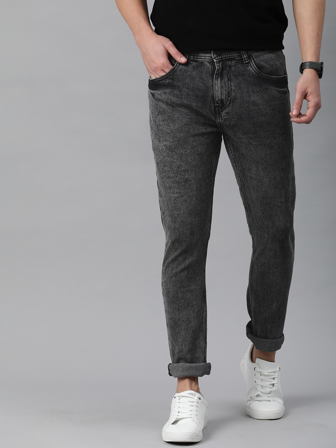 

Mast & Harbour Men Grey Skinny Fit Light Fade Stretchable Jeans
