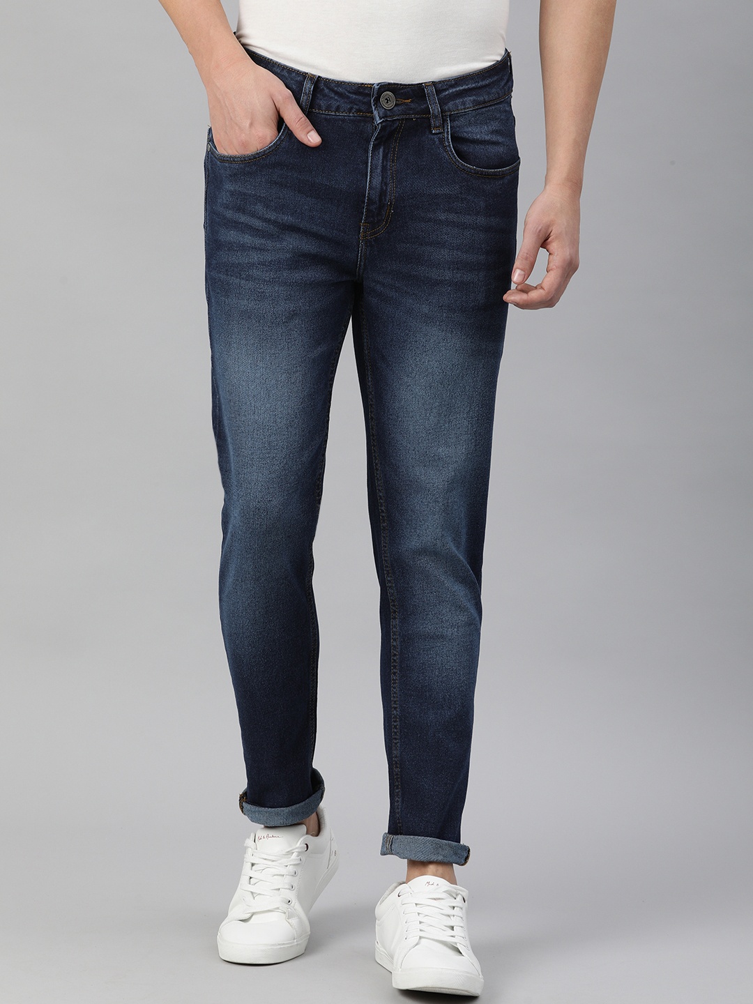 

Mast & Harbour Men Blue Slim Fit Light Fade Stretchable Jeans