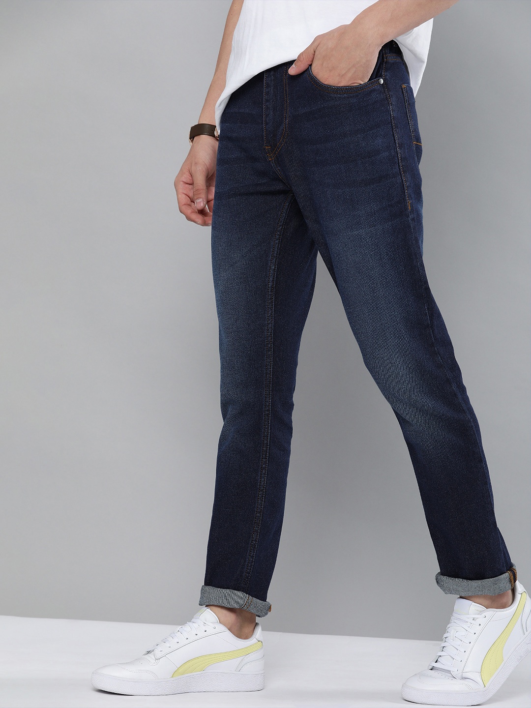 

Mast & Harbour Men Blue Skinny Fit Light Fade Stretchable Jeans