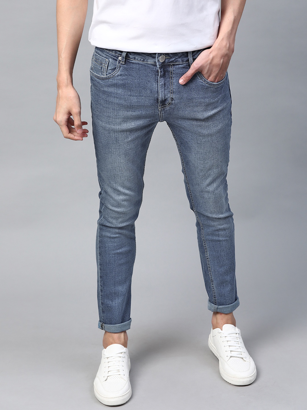 

Mast & Harbour Men Blue Skinny Fit Light Fade Stretchable Jeans
