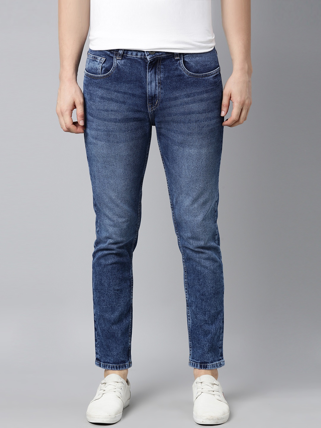 

Mast & Harbour Men Blue Slim Tapered Fit Light Fade Stretchable Jeans