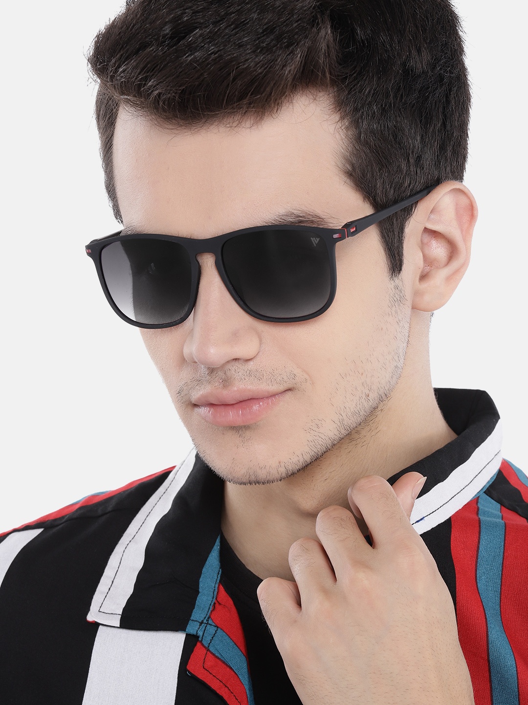 

Voyage Unisex Grey Lens & Black Rectangle Sunglasses with UV Protected Lens