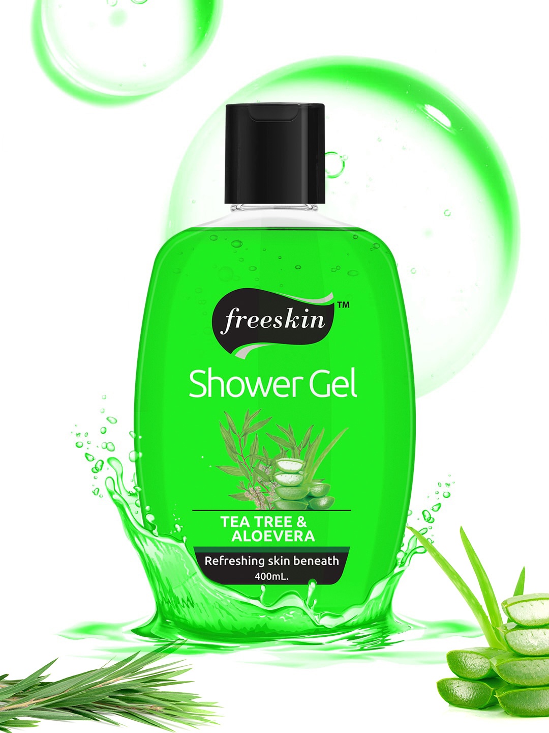 

Freeskin Unisex Tea Tree & Aloe Vera Shower Gel 400 ml, Green