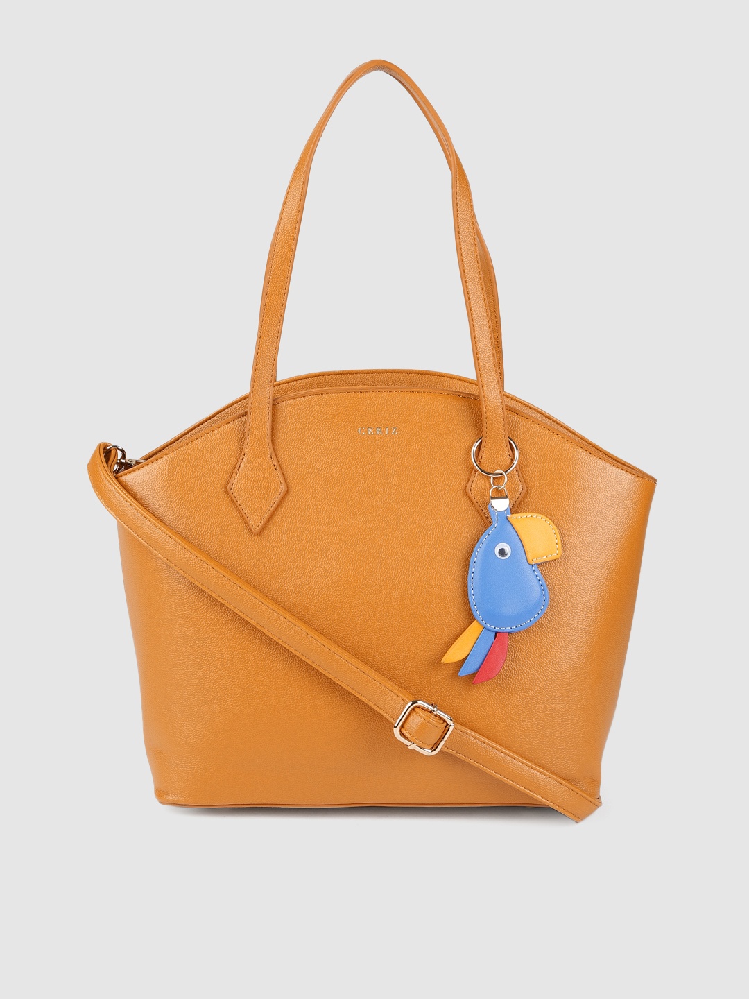 

CERIZ Mustard Brown Solid Shoulder Bag