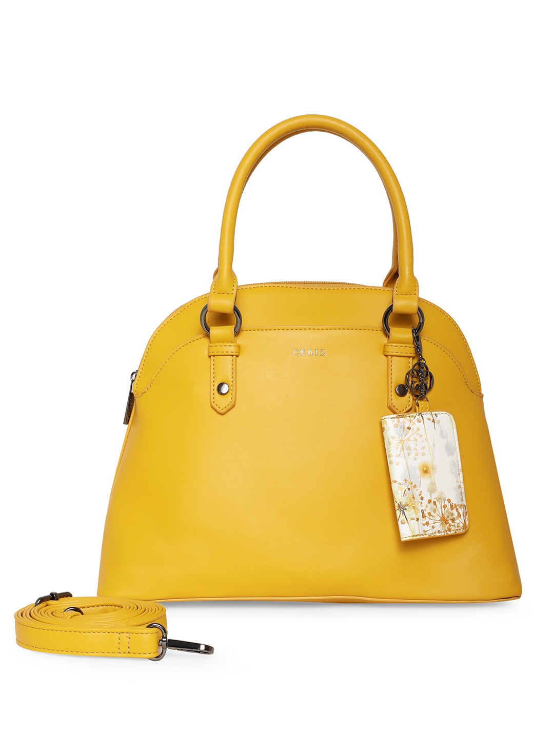 

CERIZ Yellow Solid Shoulder Bag with Coin Pouch
