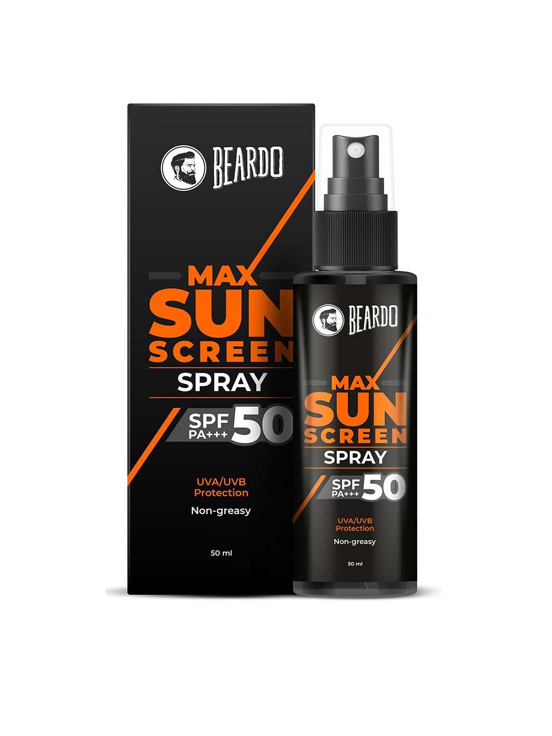 

BEARDO Men Max UVA & UVB SPF-50 Sunscreen Spray - 50ml, Black