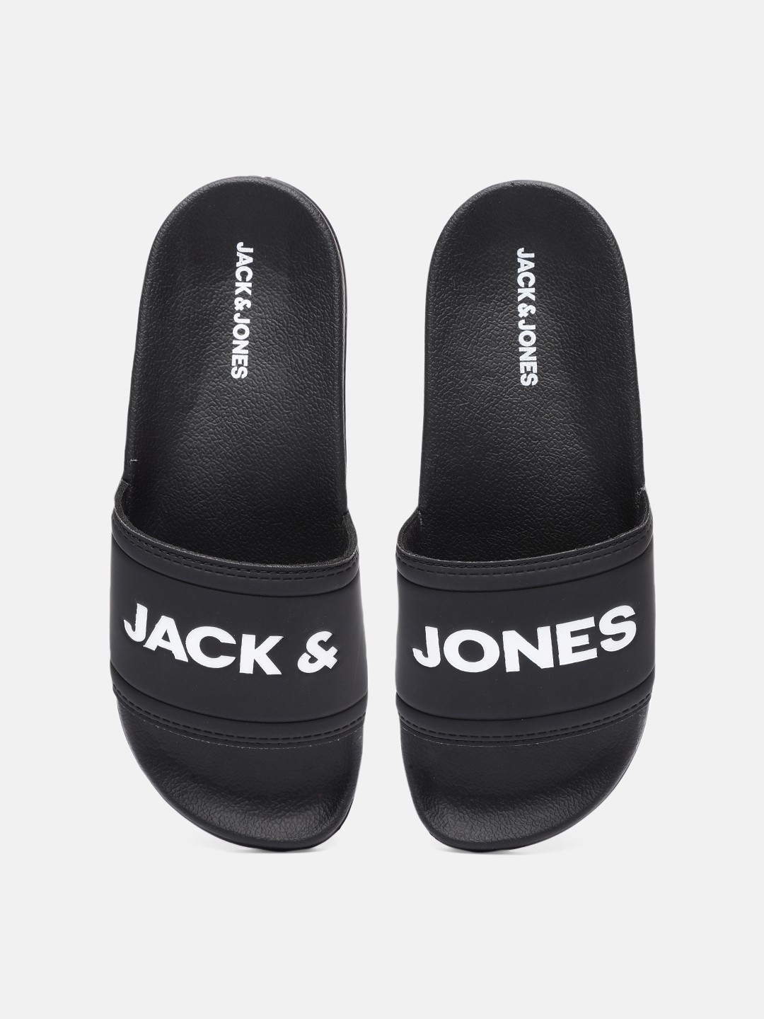 

Jack & Jones Men Black Printed Sliders