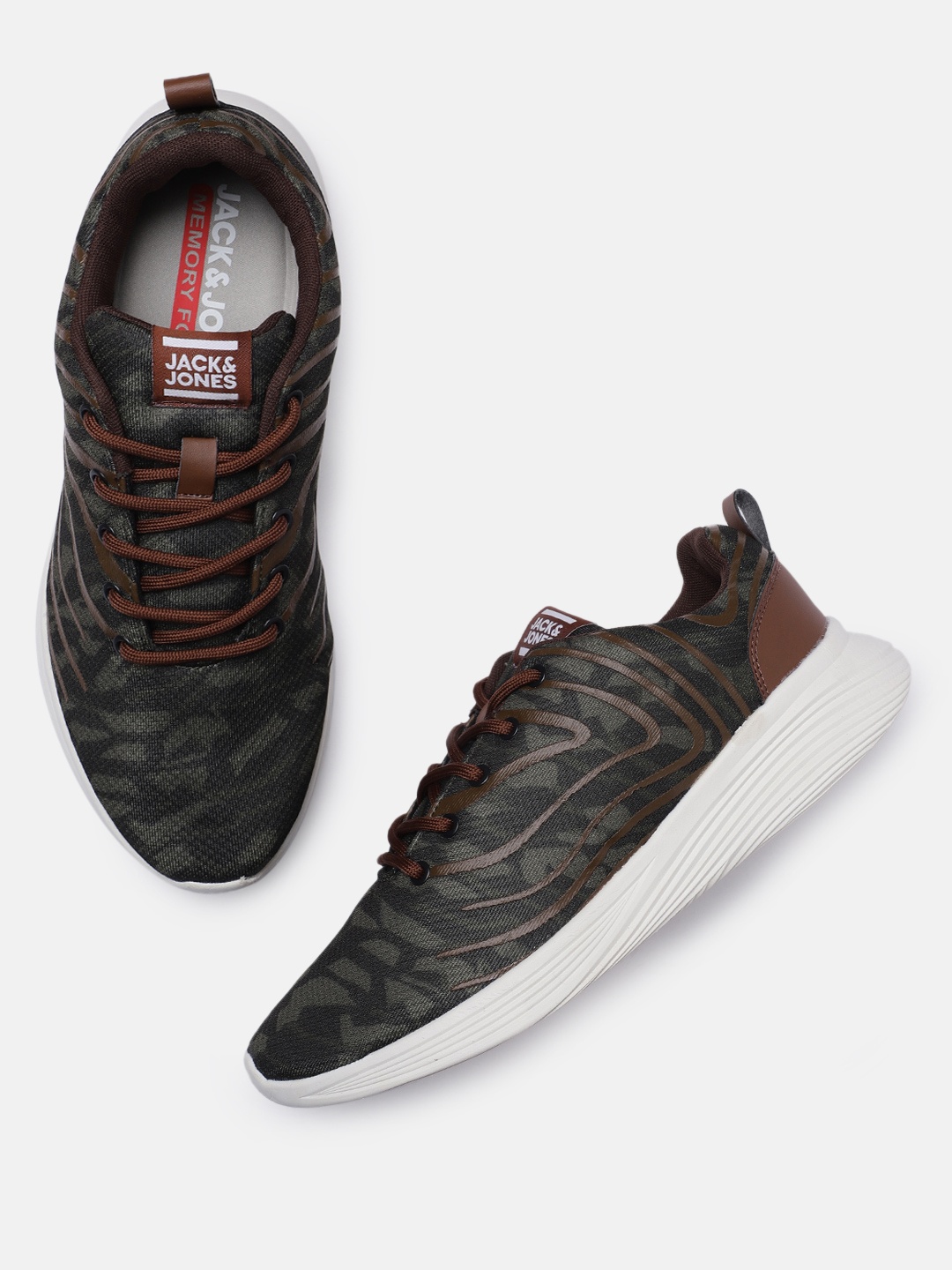 

Jack & Jones Men Green Printed Sneakers