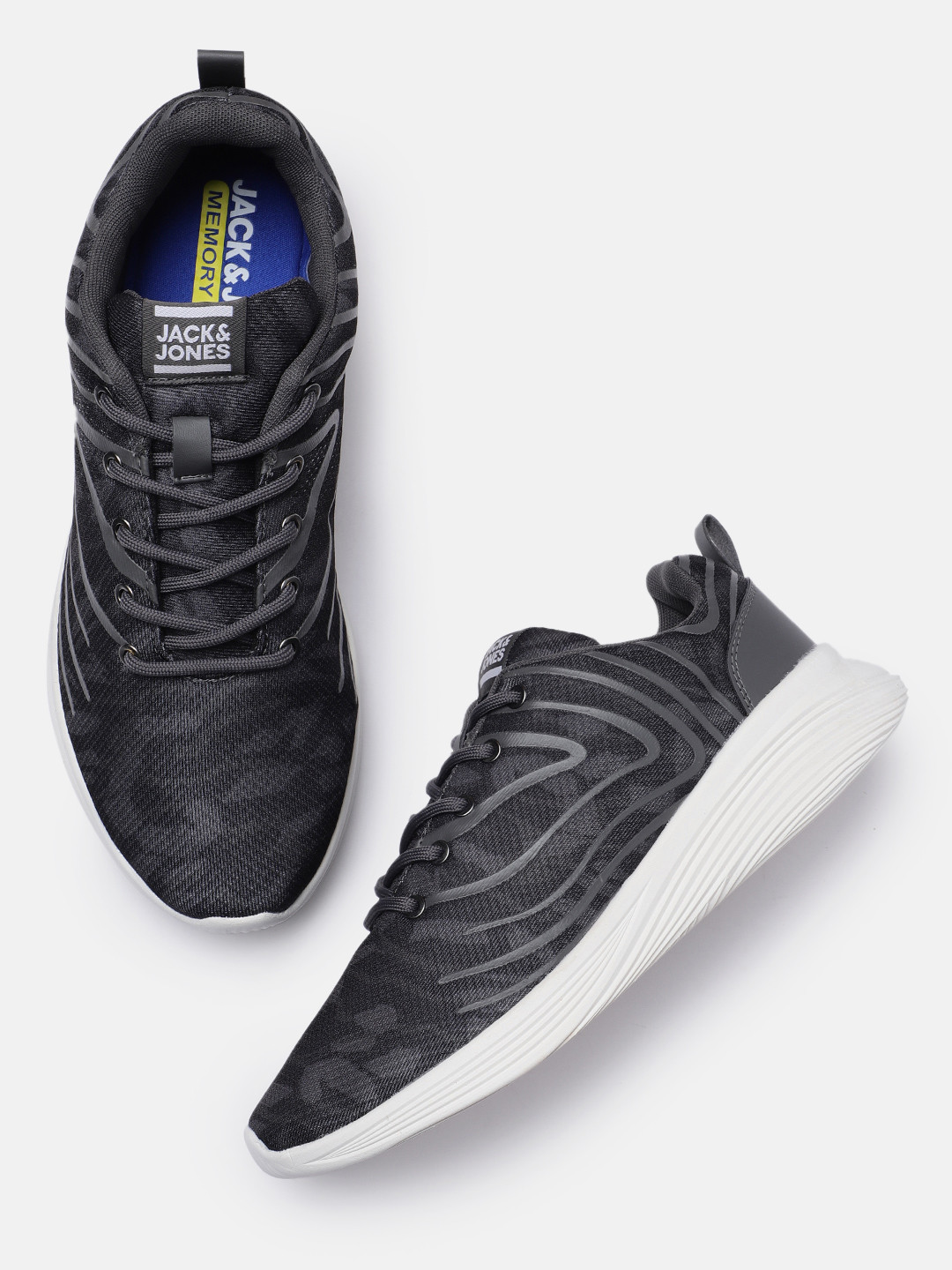 

Jack & Jones Men Black Printed Sneakers