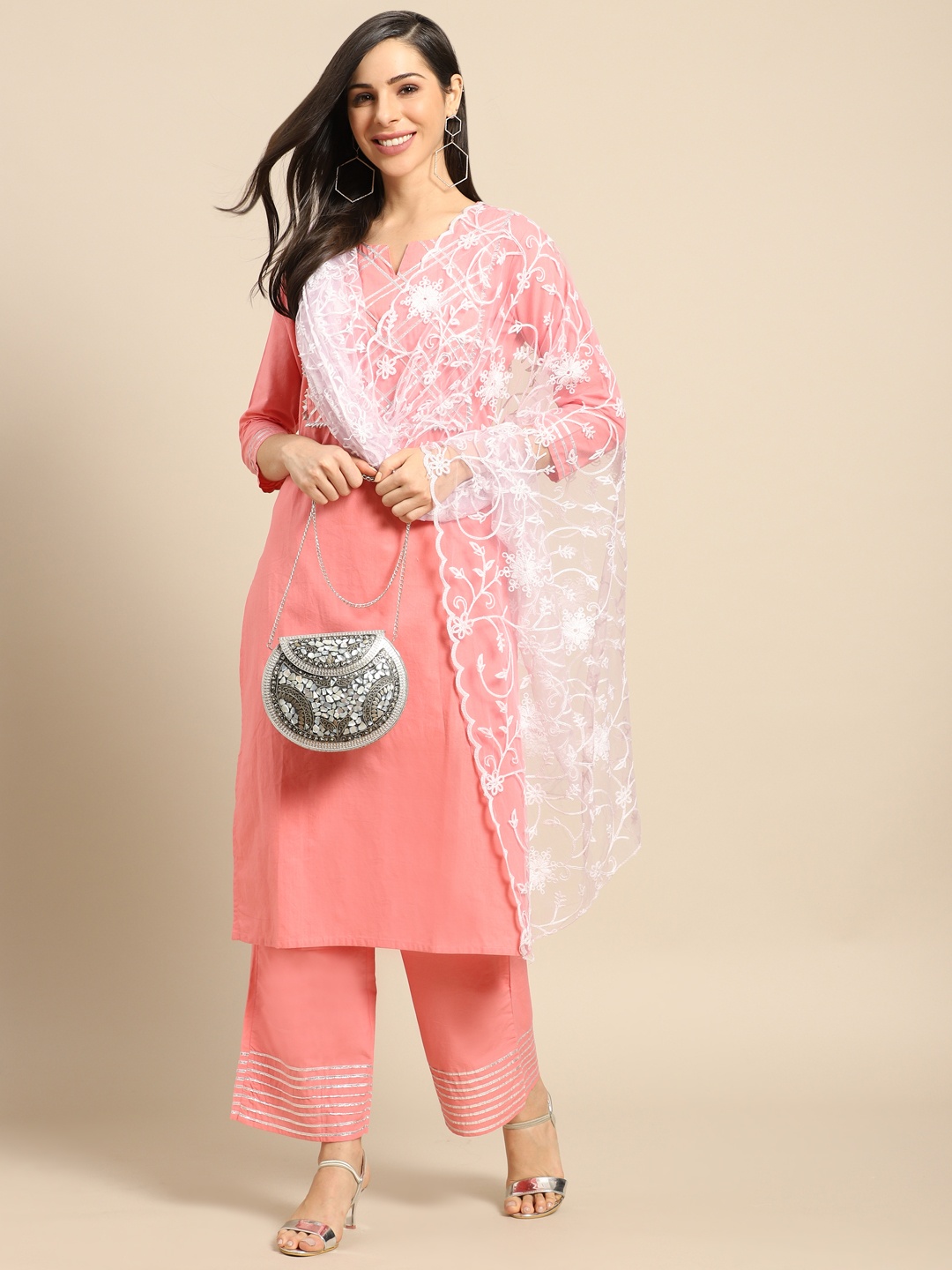 

Saadgi Lavender Net Aari Embroidered Dupatta