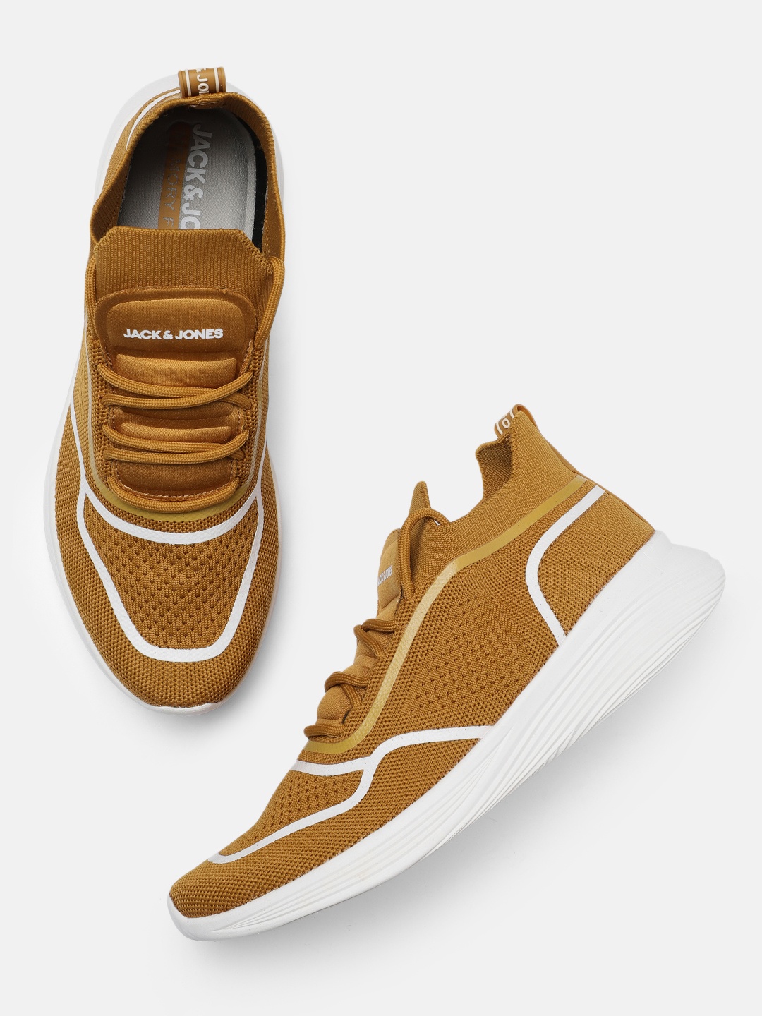

Jack & Jones Men Brown Woven Design Sneakers