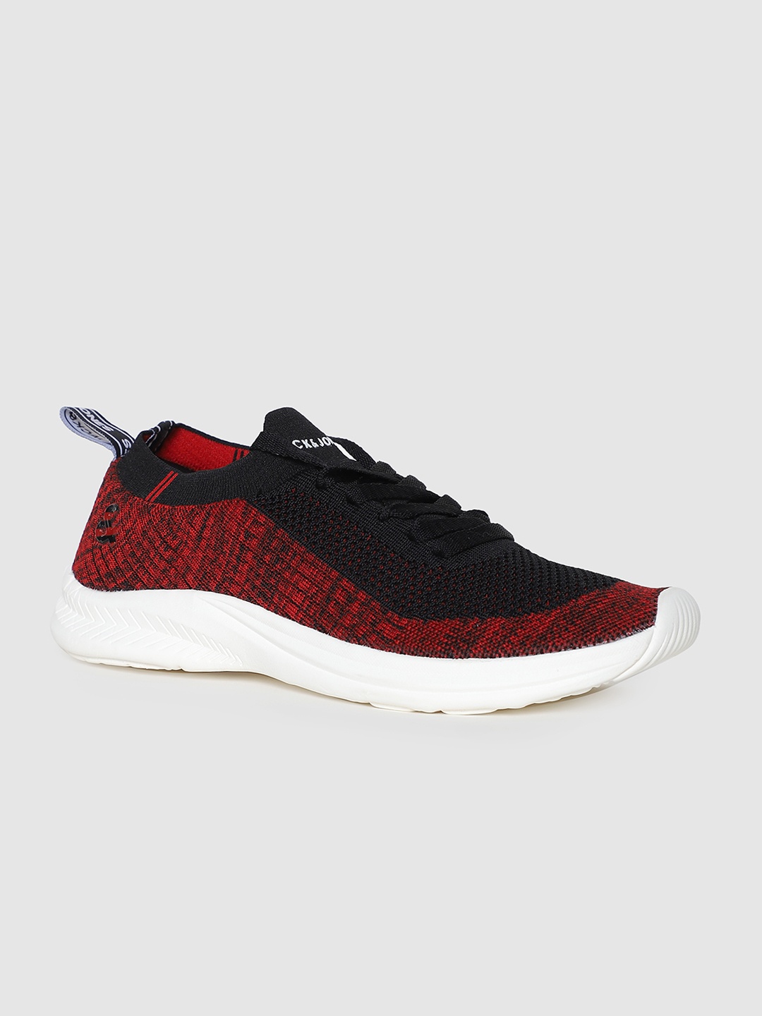 

Jack & Jones Men Maroon & Black Woven Design Sneakers