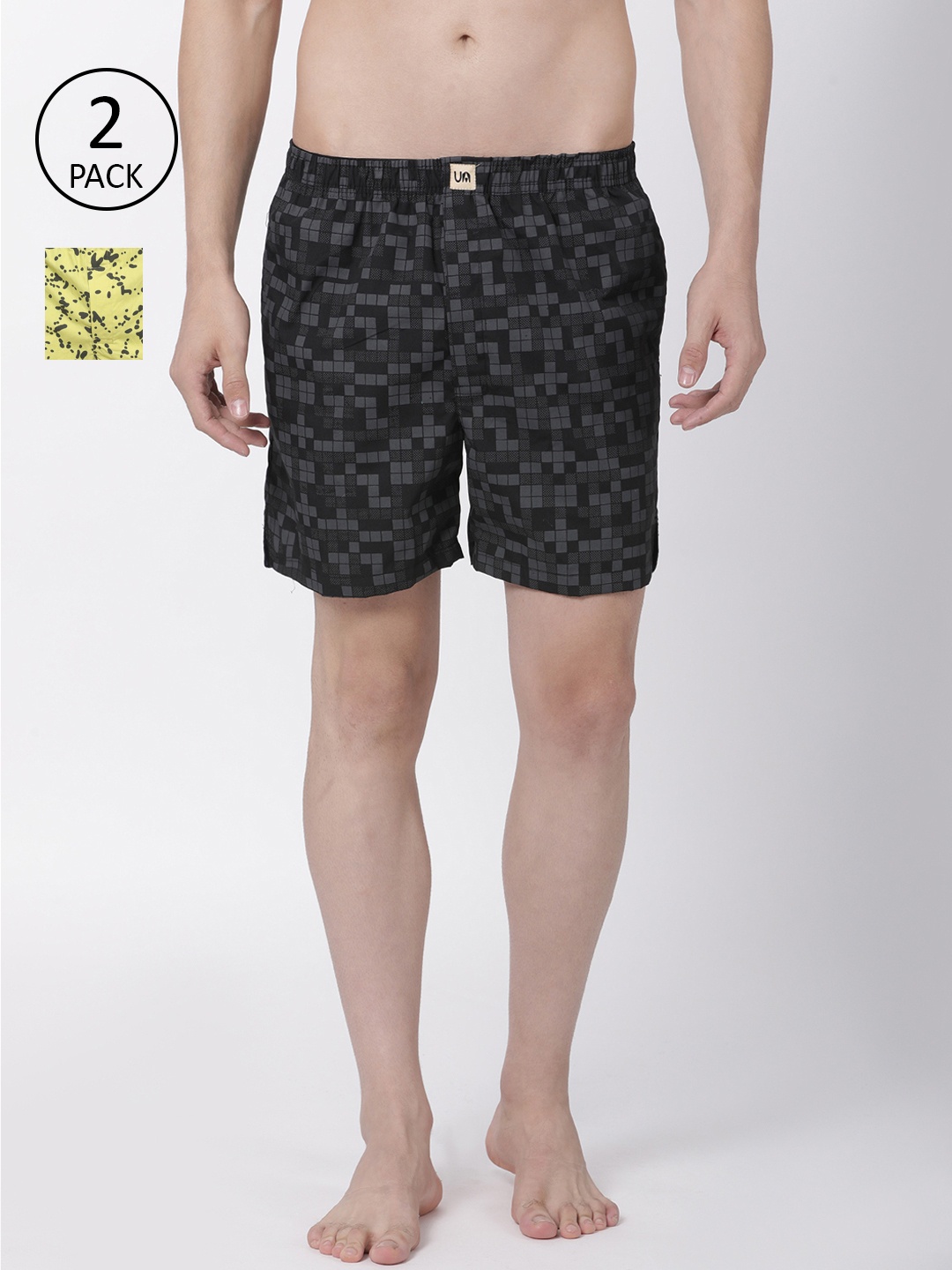 

Urban Dog Mens Black Pack of 2 Boxers