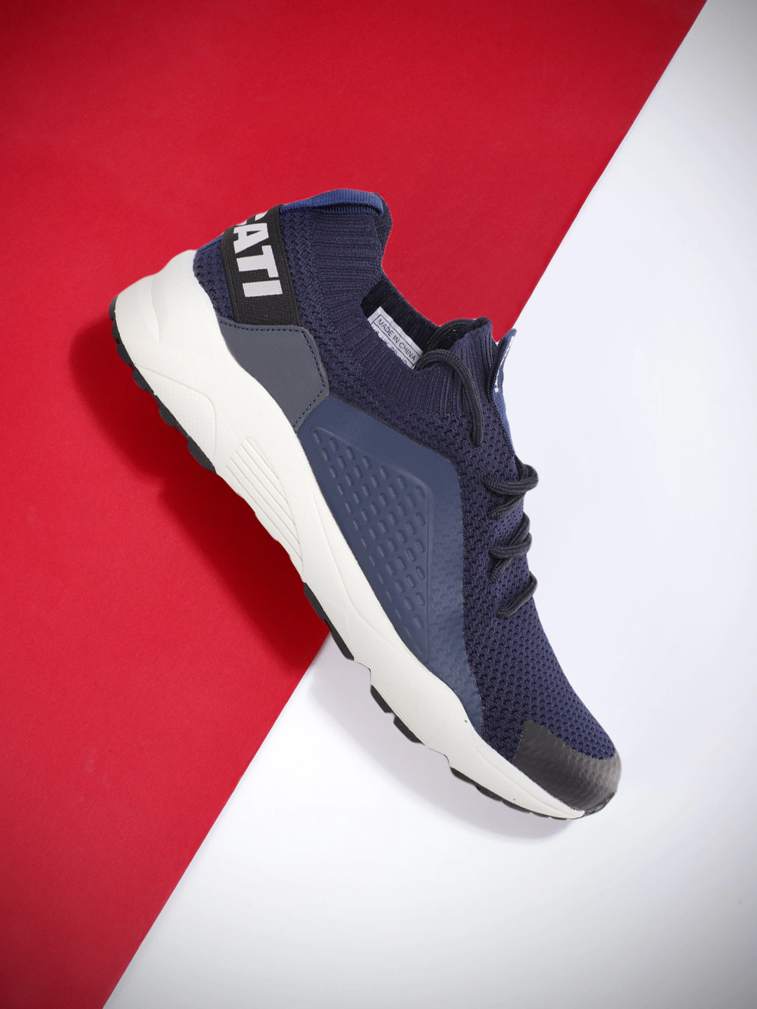 

Ducati Men Navy Blue Woven Design Sneakers