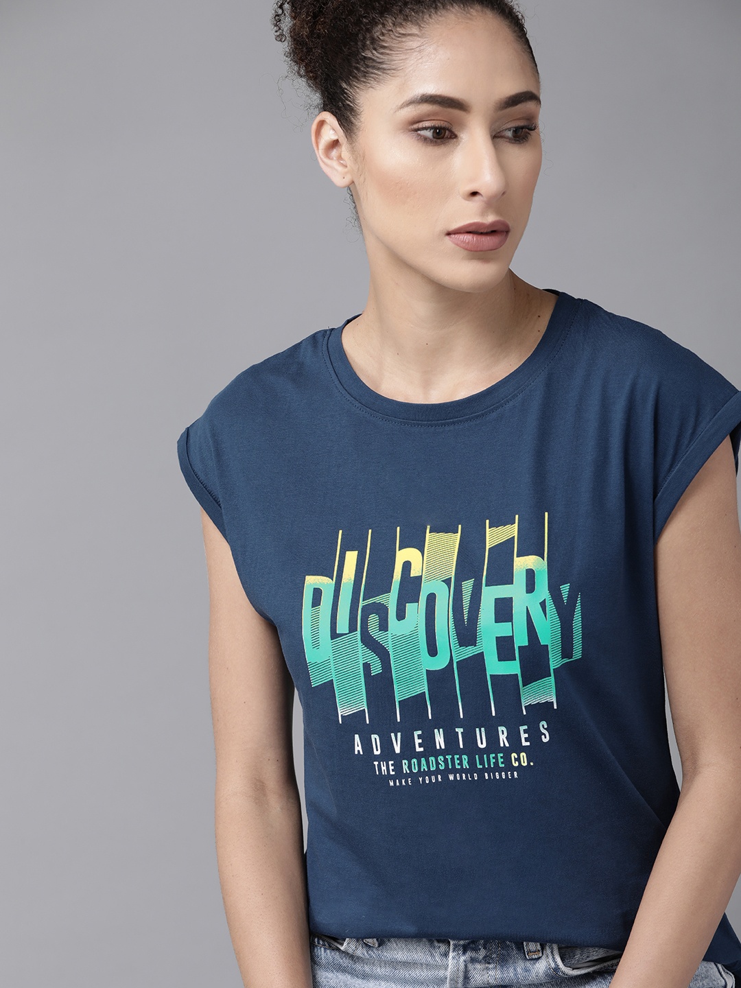 

Roadster X DISCOVERY ADVENTURES Blue Pure Cotton T-shirt with N9 PURE SILVER - MICRO PD Technology, Navy blue