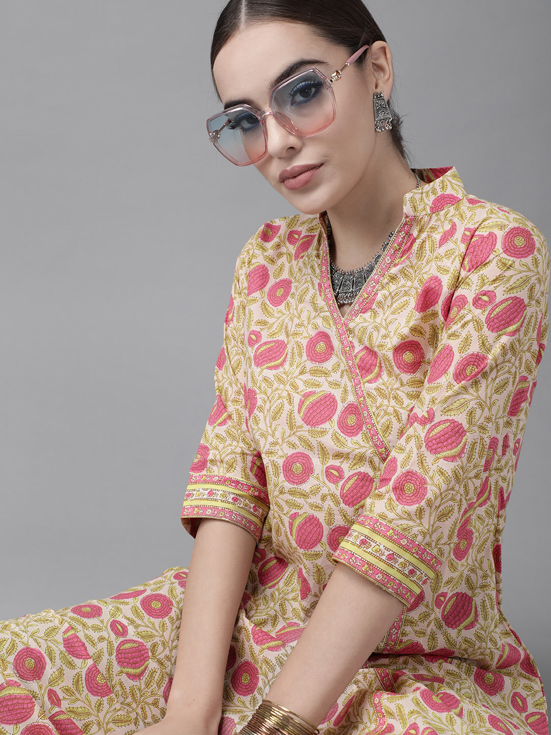 

Libas Classy Beige Cotton Kurta