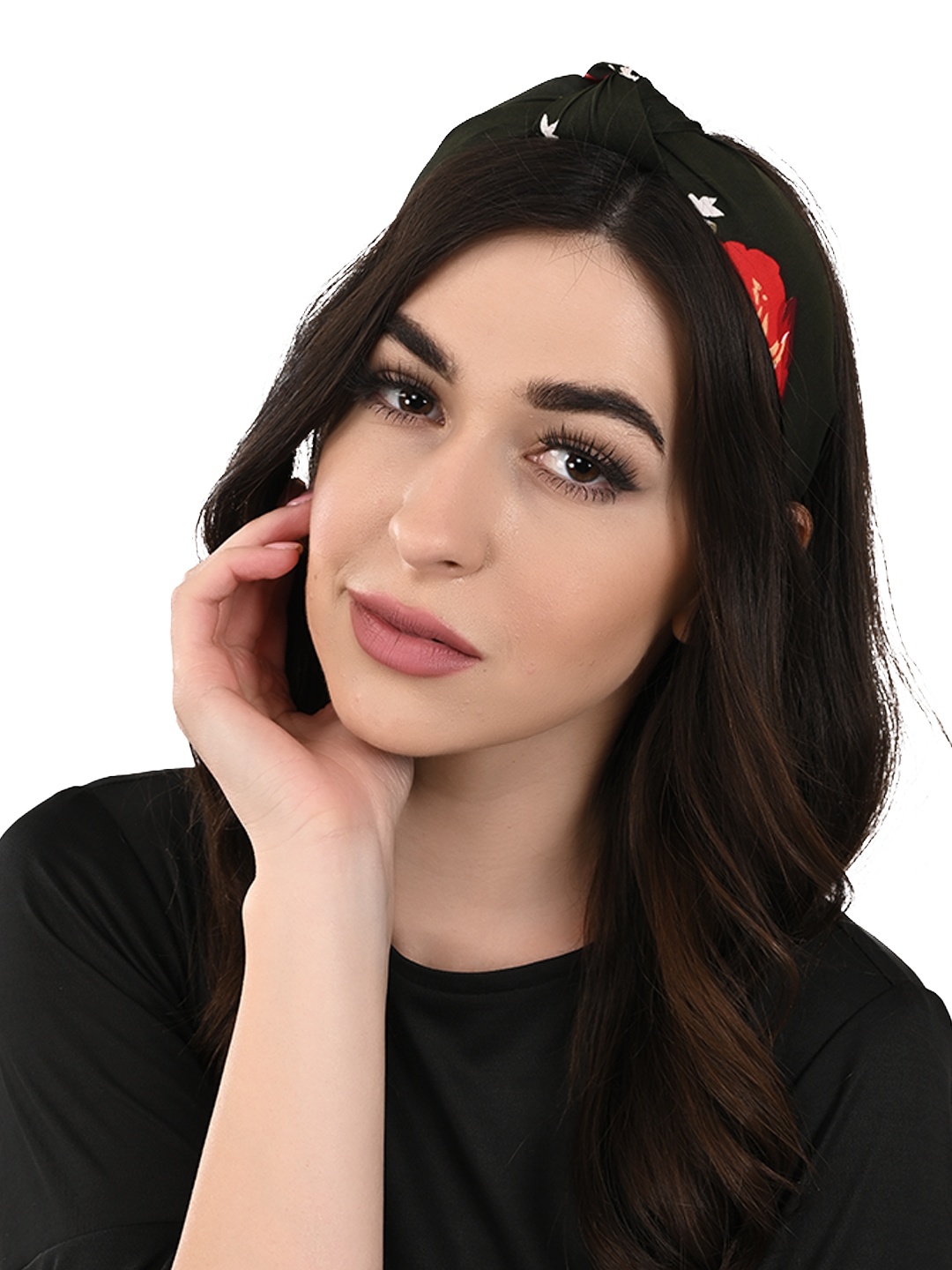 

BuckleUp Black & Red Printed Hairband