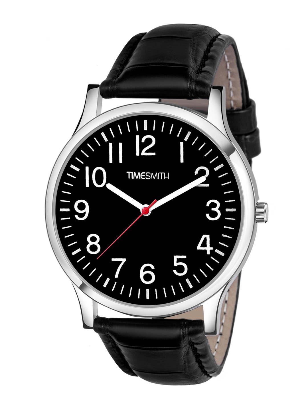 

TIMESMITH Men Black & Silver-Toned Analogue Watch