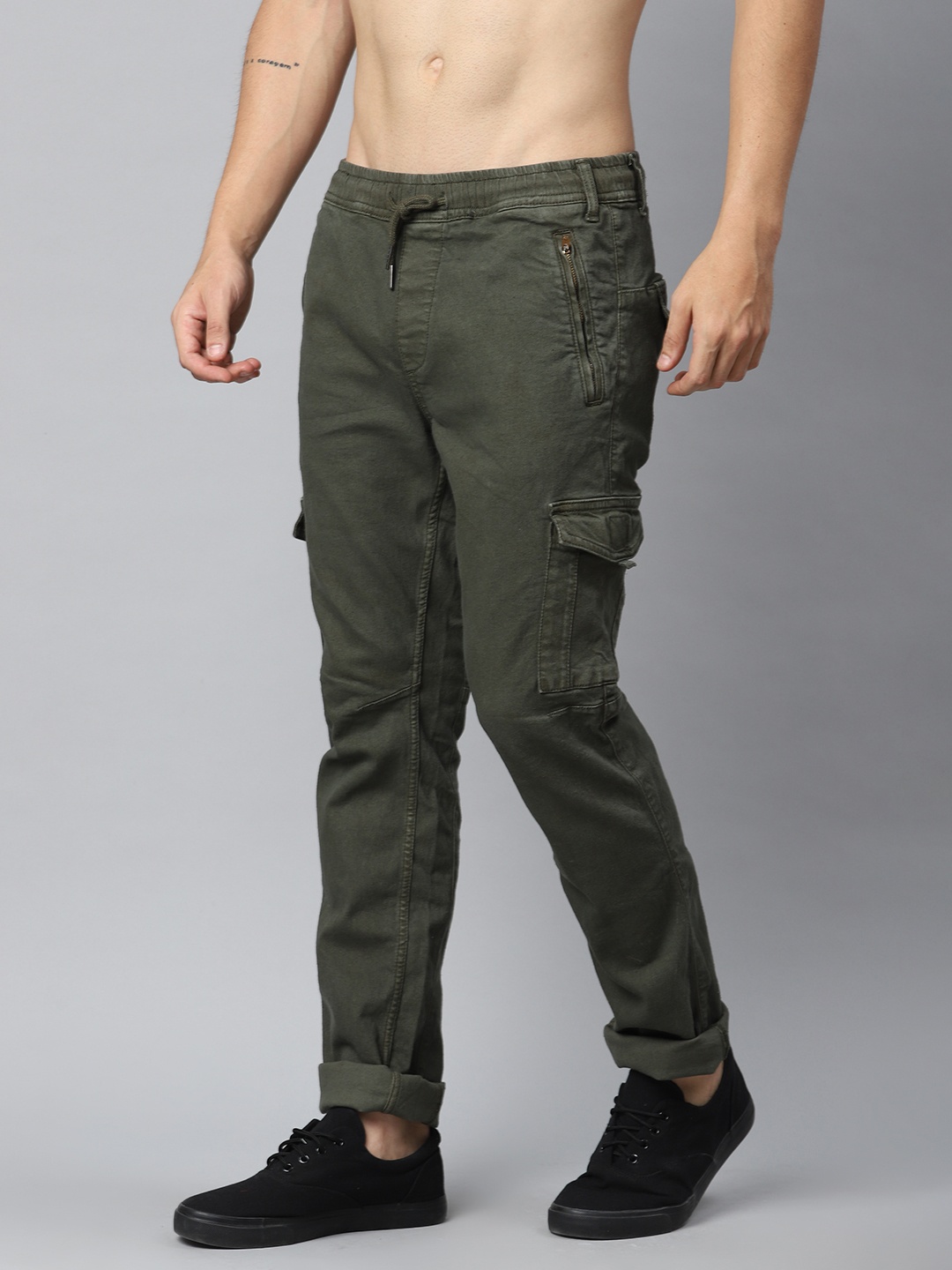 

Harvard Men Olive Green Slim Fit Mid-Rise Clean Look Stretchable Jeans