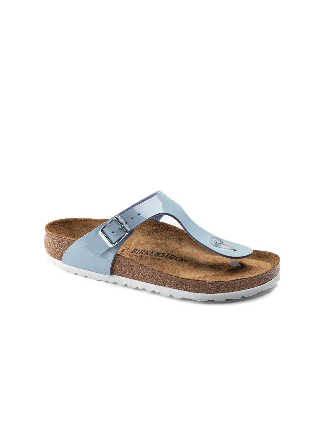

Birkenstock Women Gizeh Birko-Flor Patent Blue Regular Width Sandals