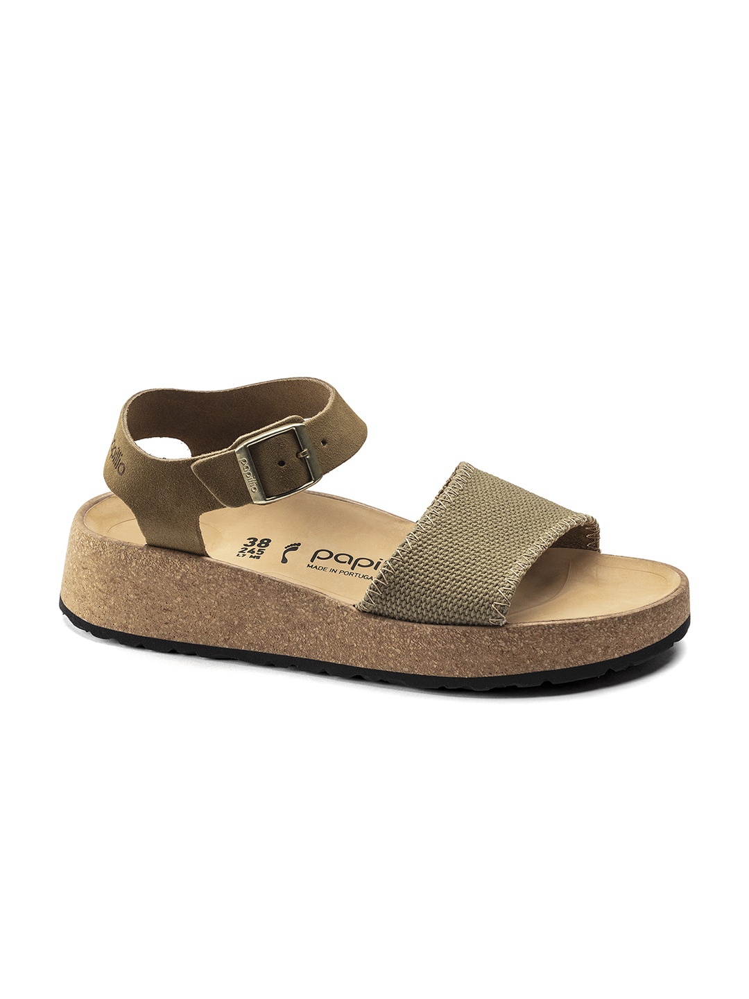 

Birkenstock Women Glenda Suede Leather/Textile Green Narrow Width Heels