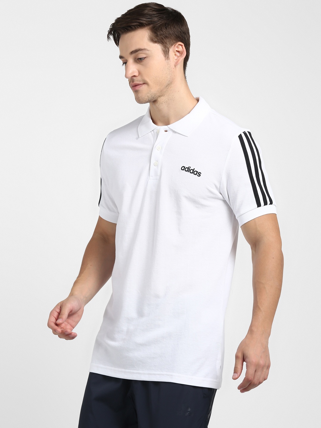

ADIDAS Men Sport Inspired Cotton Polo T-Shirt, White