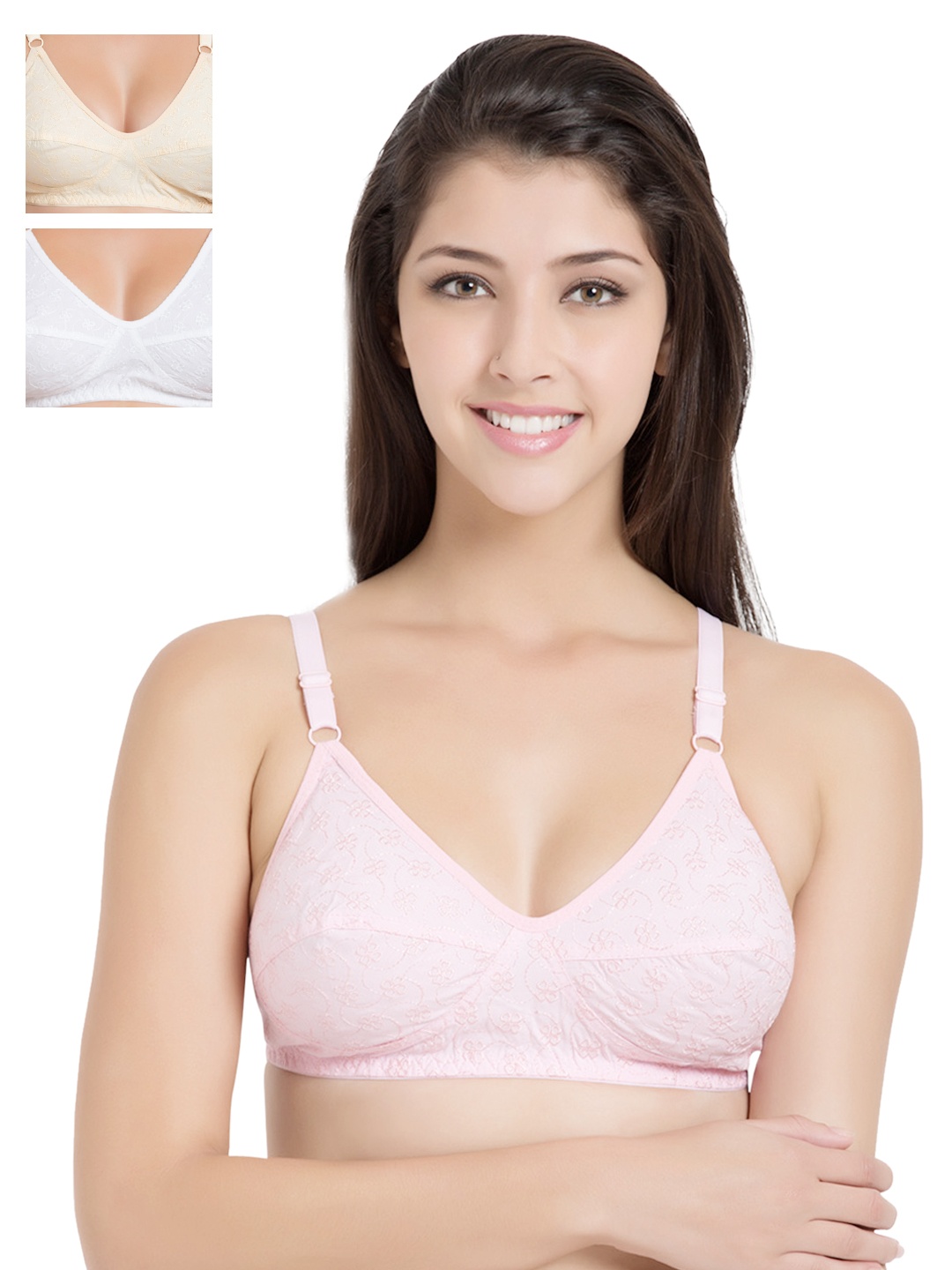 

Souminie Pack of 3 Medium-Coverage Bras SLY-37, Pink