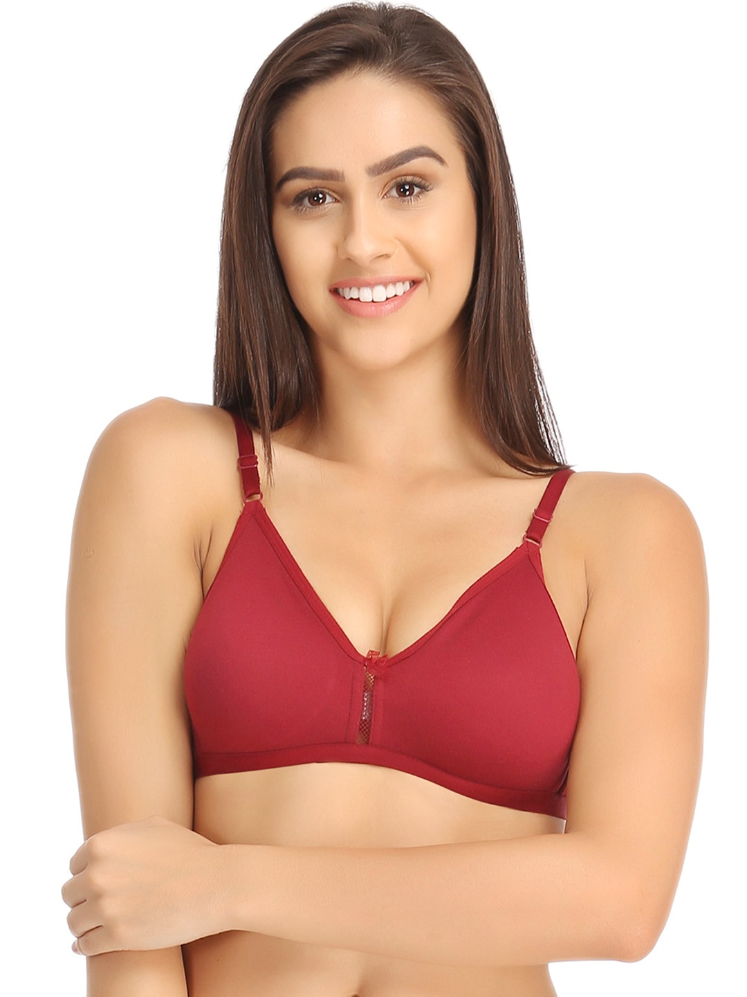 

Clovia Maroon Seamless Medium-Coverage Bra BR0638P09
