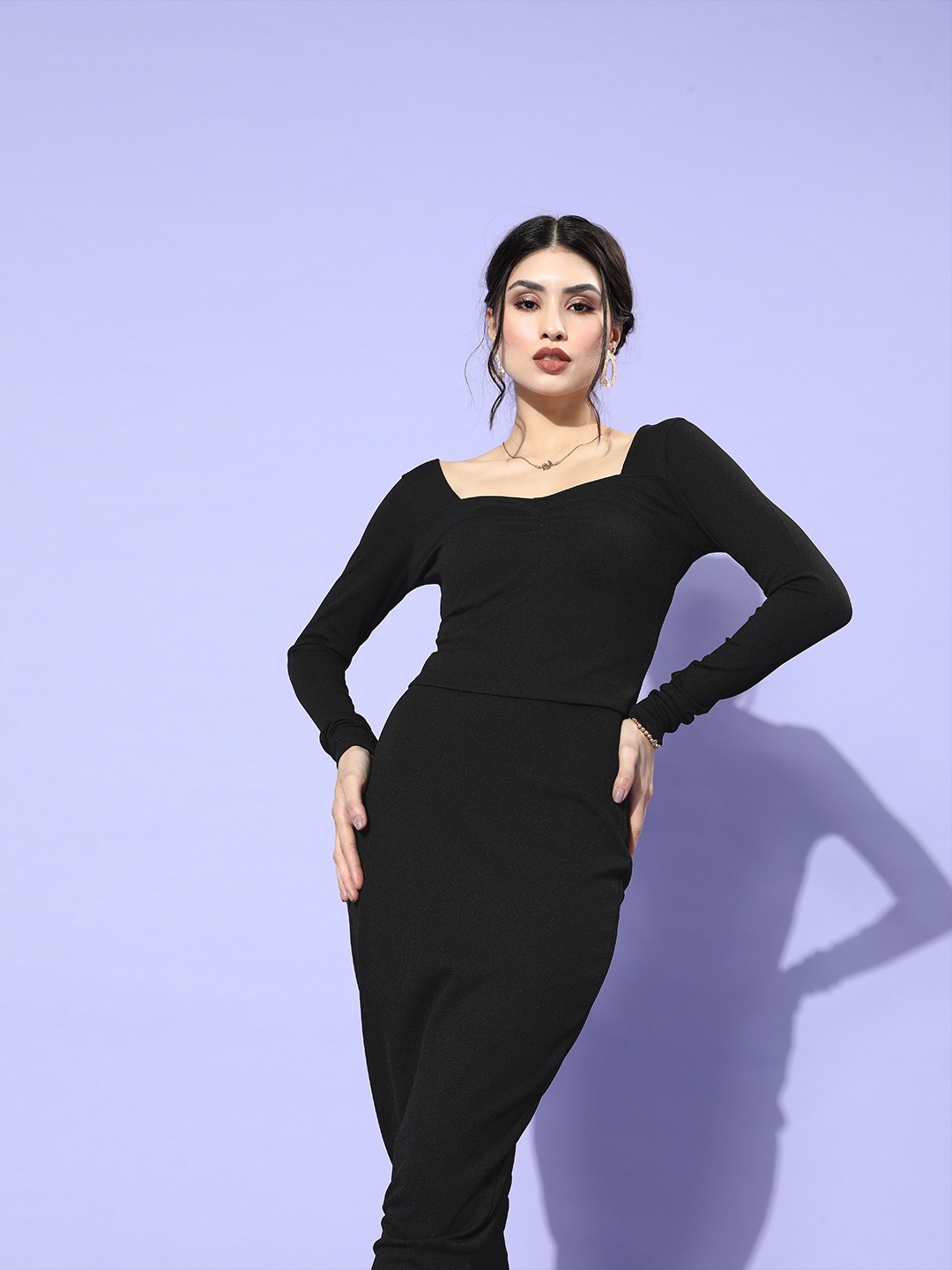 

Veni Vidi Vici Women Stylish Black Solid Co-Ords Dress