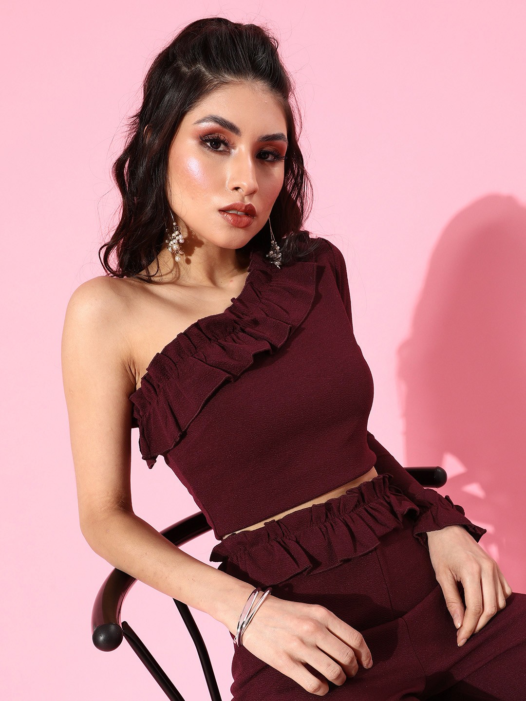 

Veni Vidi Vici Women Charming Maroon Solid Jumpsuit