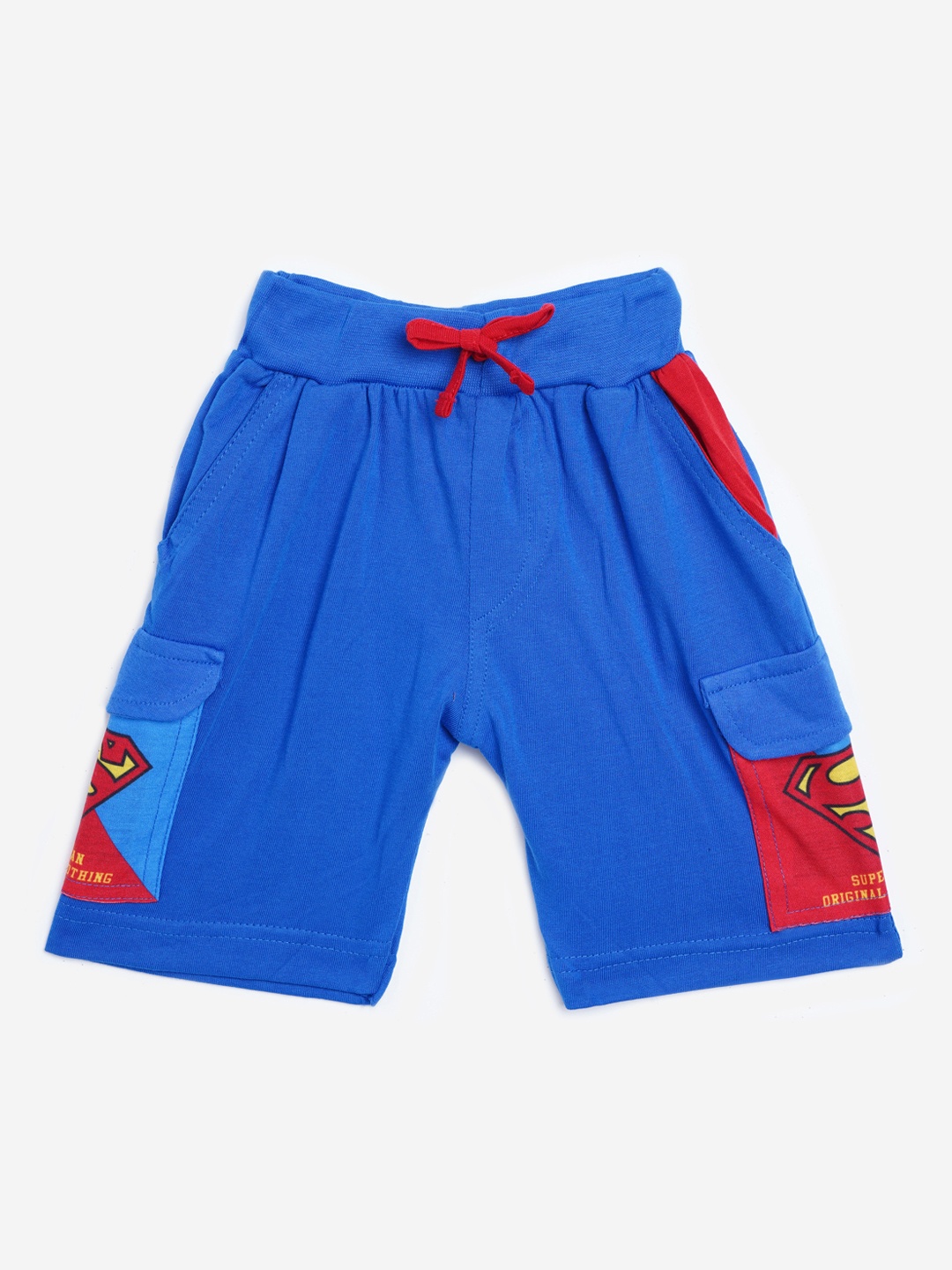 

GAME BEGINS Boys Blue Solid Regular Fit Cargo Shorts