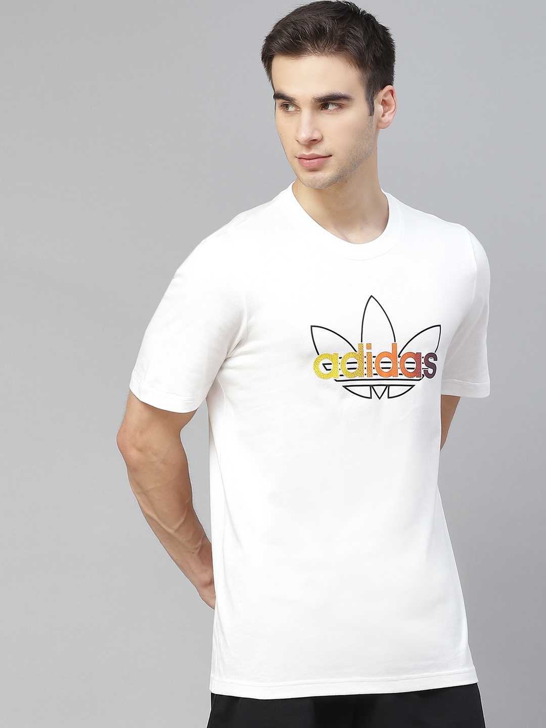 

ADIDAS Originals Men White SPRT Inspired Graphic Printed Round Neck Pure Cotton Sustainable T-shirt