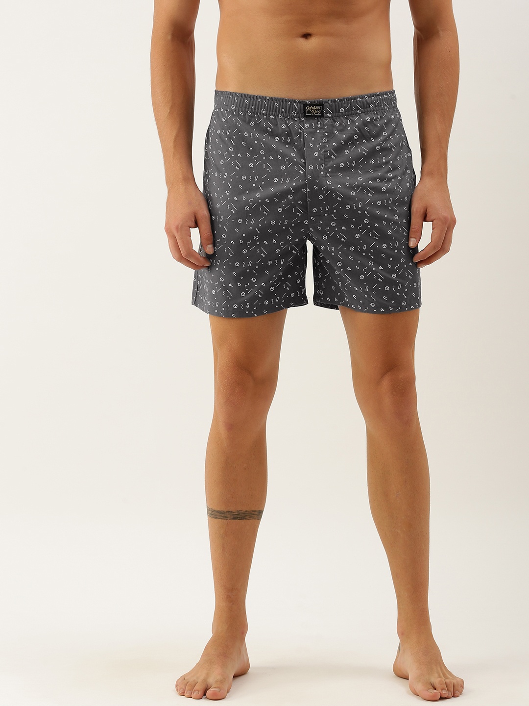 

Urban Dog Men Charcoal Printed Boxers