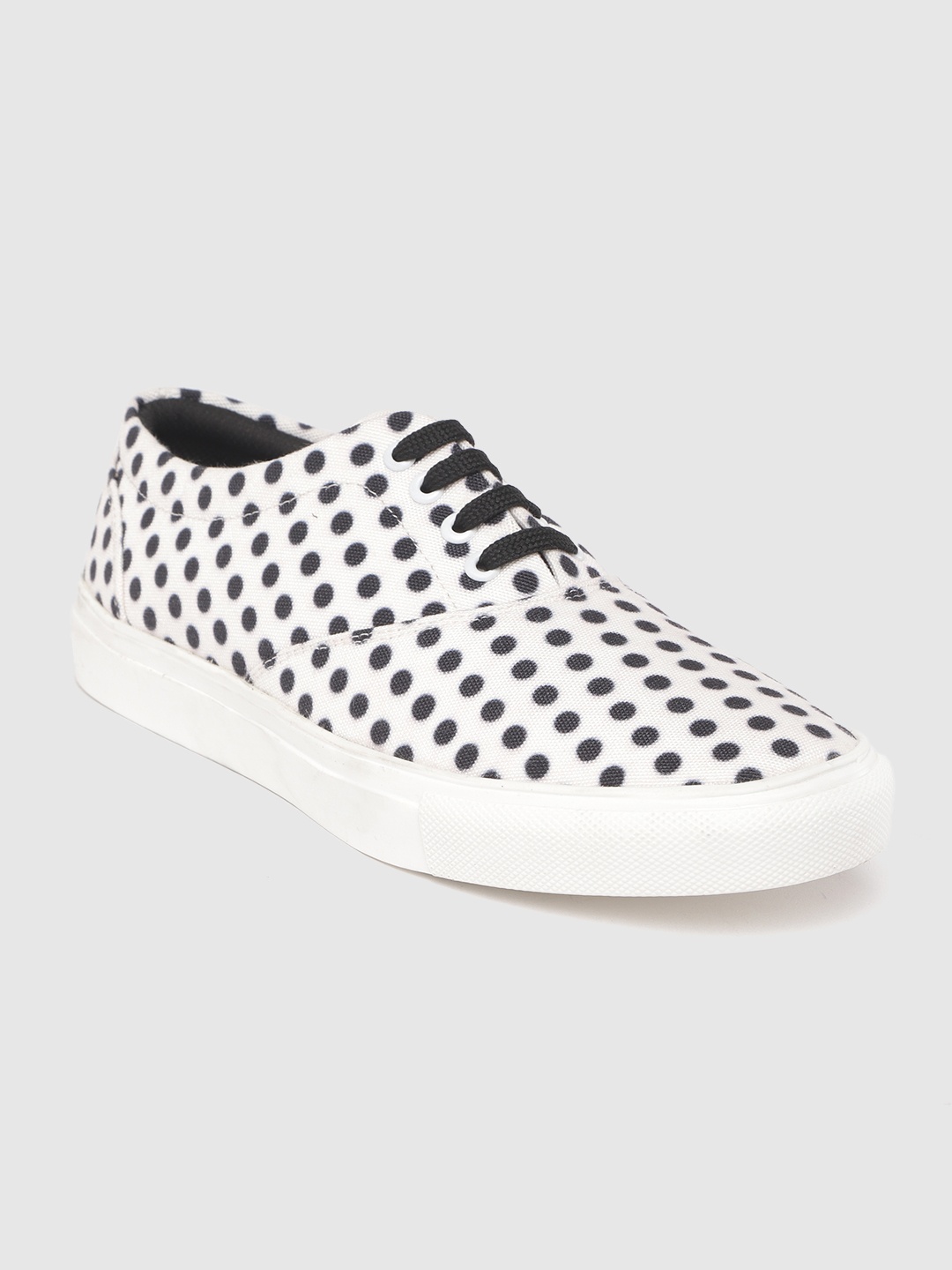 

FF FUNKFEETS Unisex White & Black Polka Dot Print Sneakers