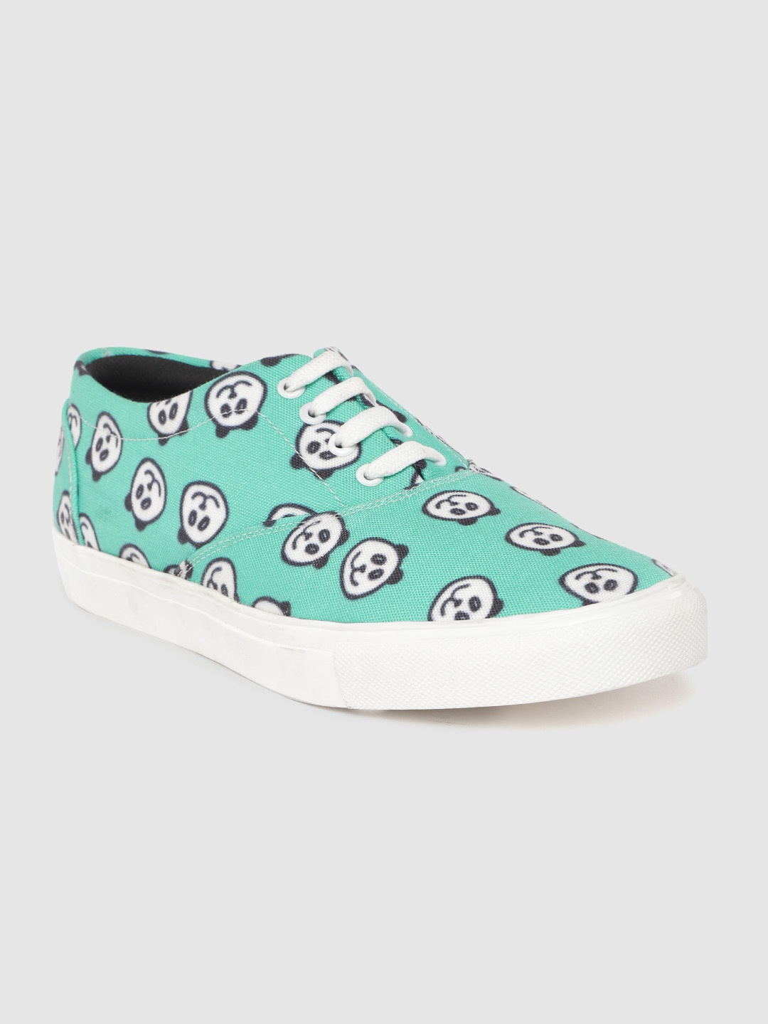 

FF FUNKFEETS Unisex Sea Green & White Panda Printed Sneakers