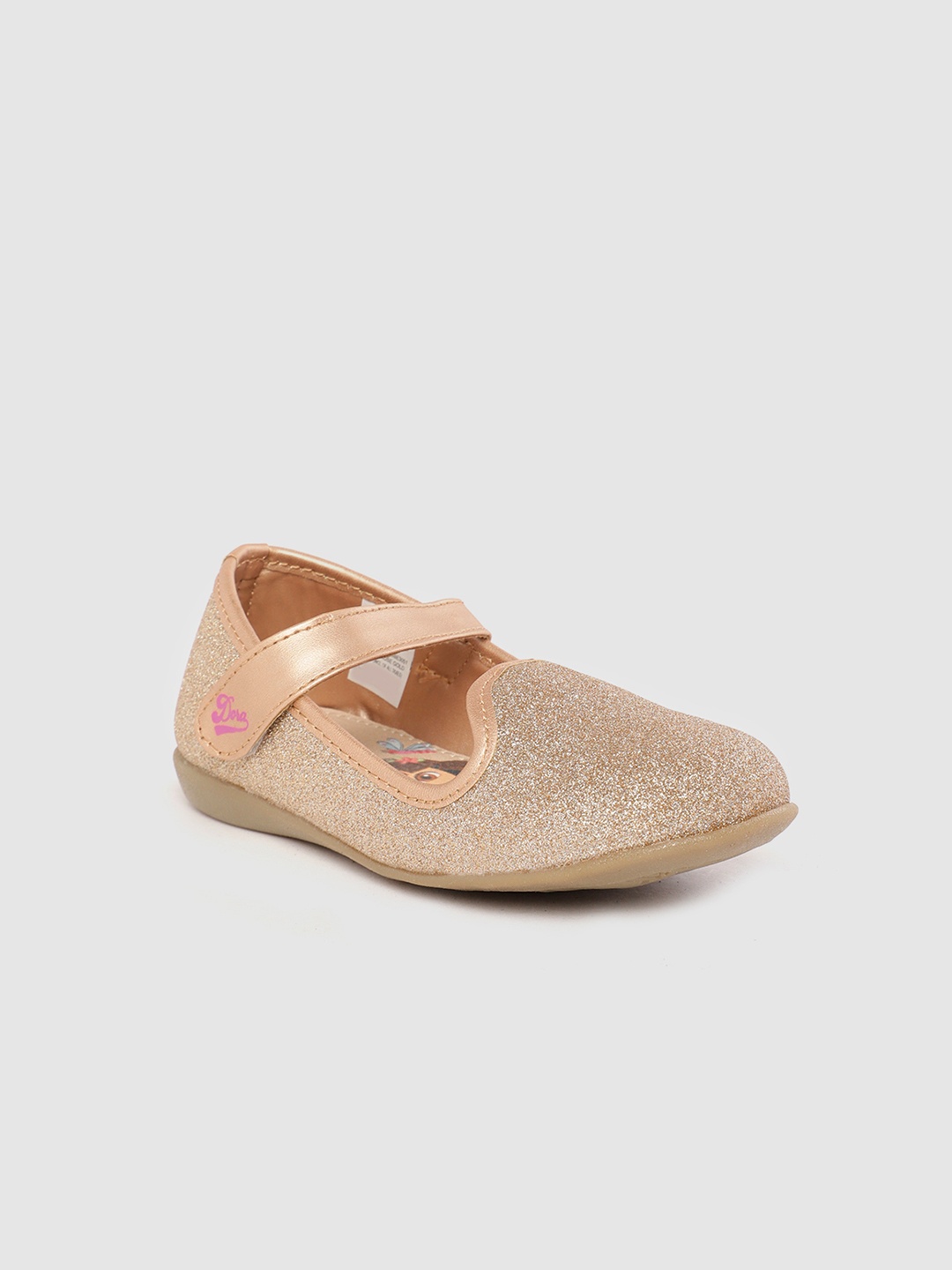 

toothless Girls Rose Gold Dora Ballerinas