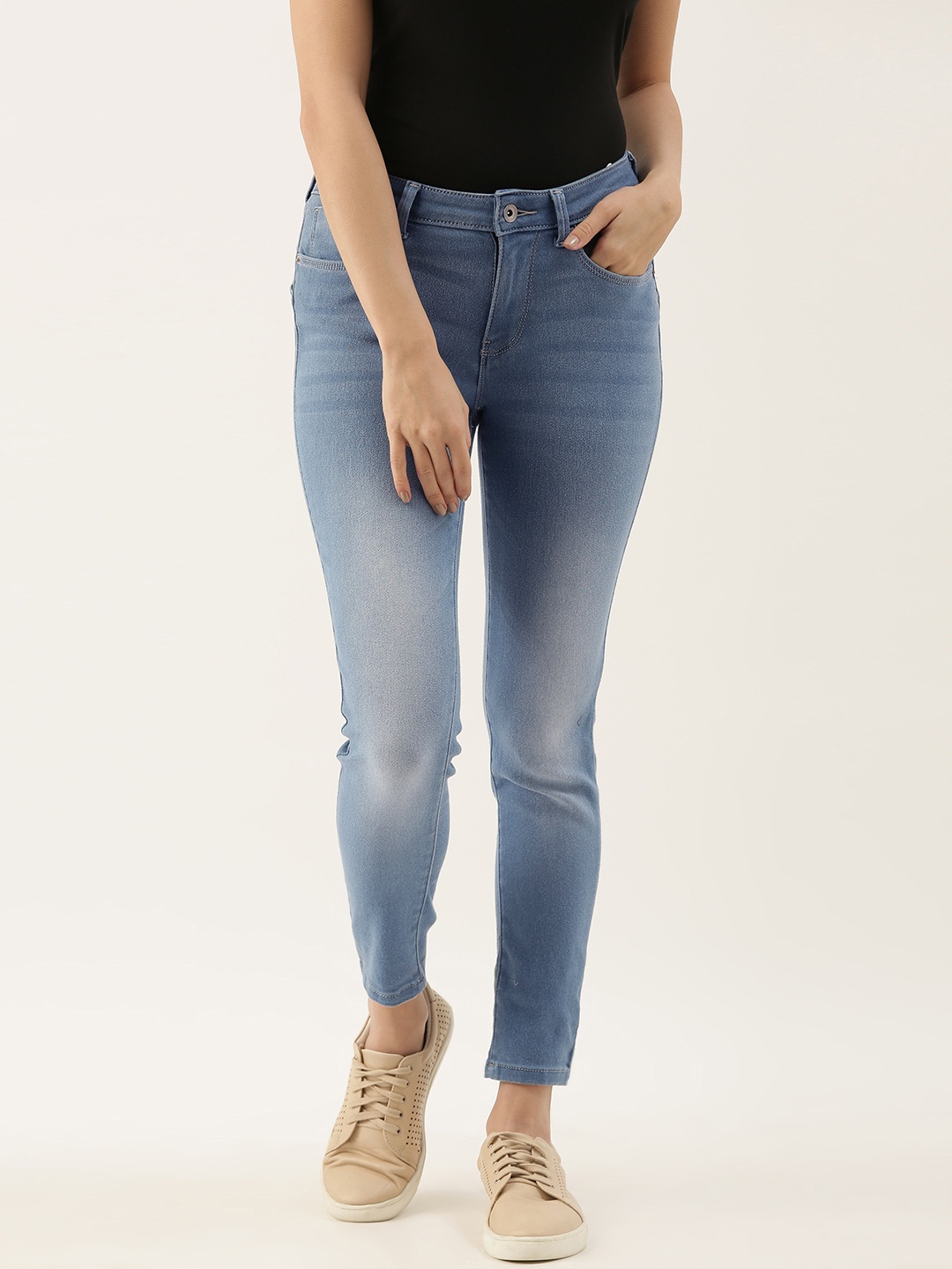 

Flying Machine Women Blue Twiggy Super Skinny Fit Mid-Rise Clean Look Stretchable Jeans