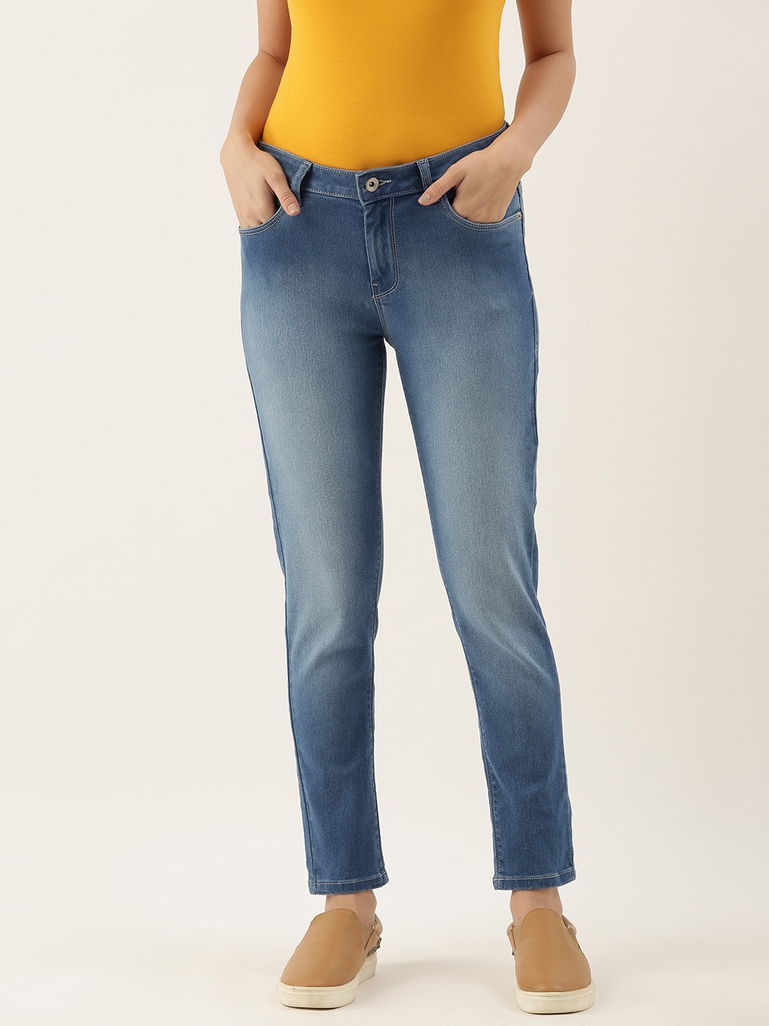 

Flying Machine Women Blue Skinny Fit Mid-Rise Clean Look Stretchable Jeans