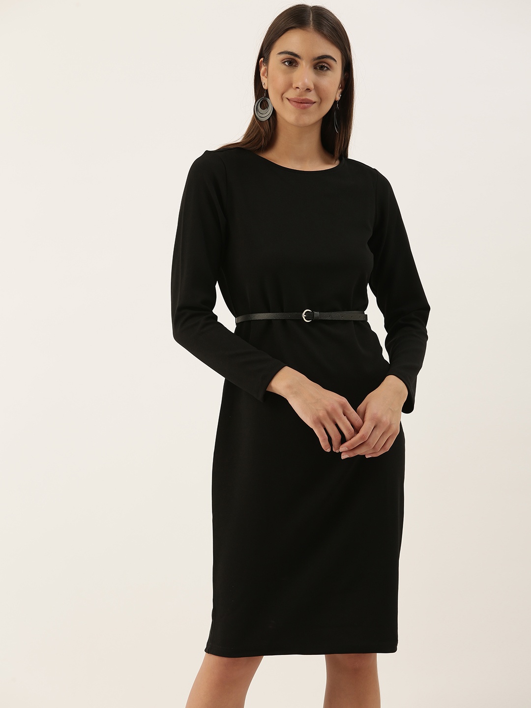 

Flying Machine Women Black Solid A-Line Dress
