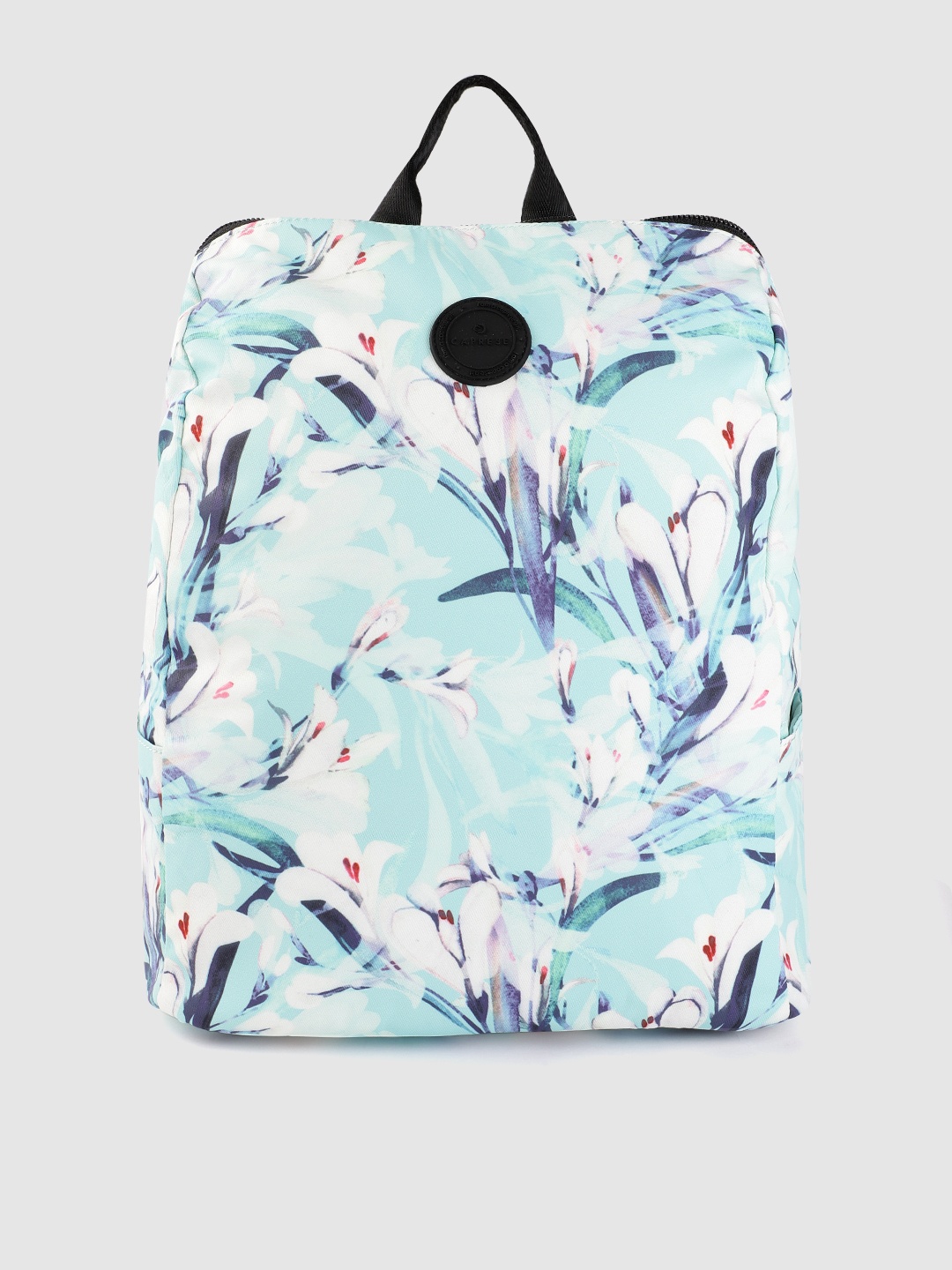 

Caprese Women White & Blue Floral Print 14 Inch Laptop Backpack