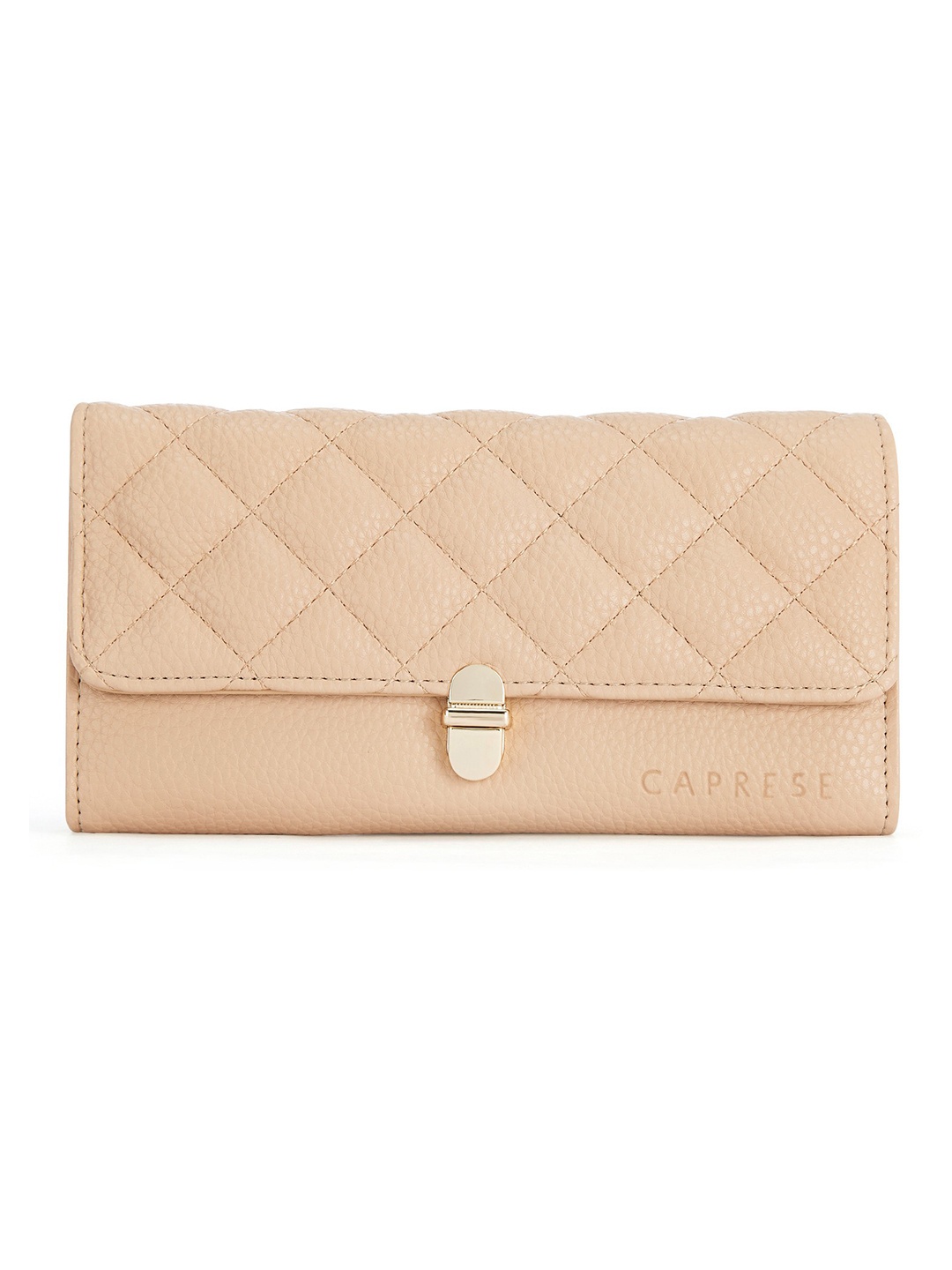 

Caprese Women Beige Geometric Textured Quilted Synthetic Leather Two Fold Wallet