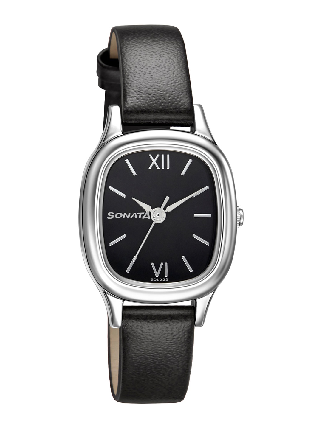 

Sonata Women Black & Silver-Toned Analogue Watch