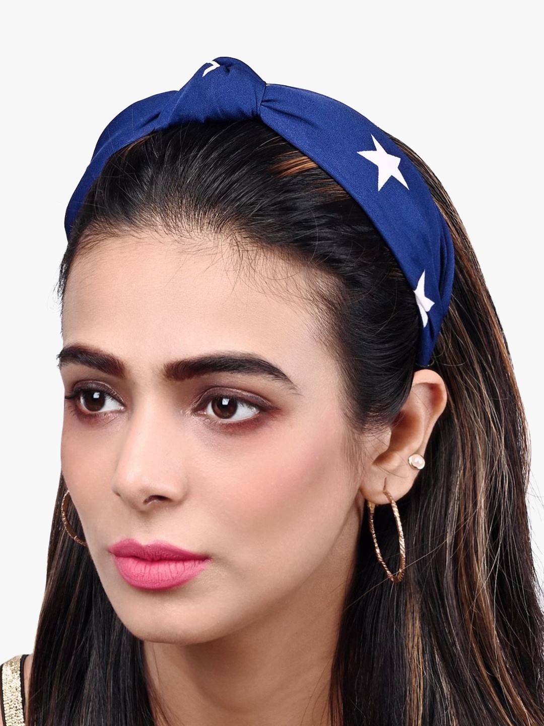 

BuckleUp Women Navy Blue Knotted Hairband