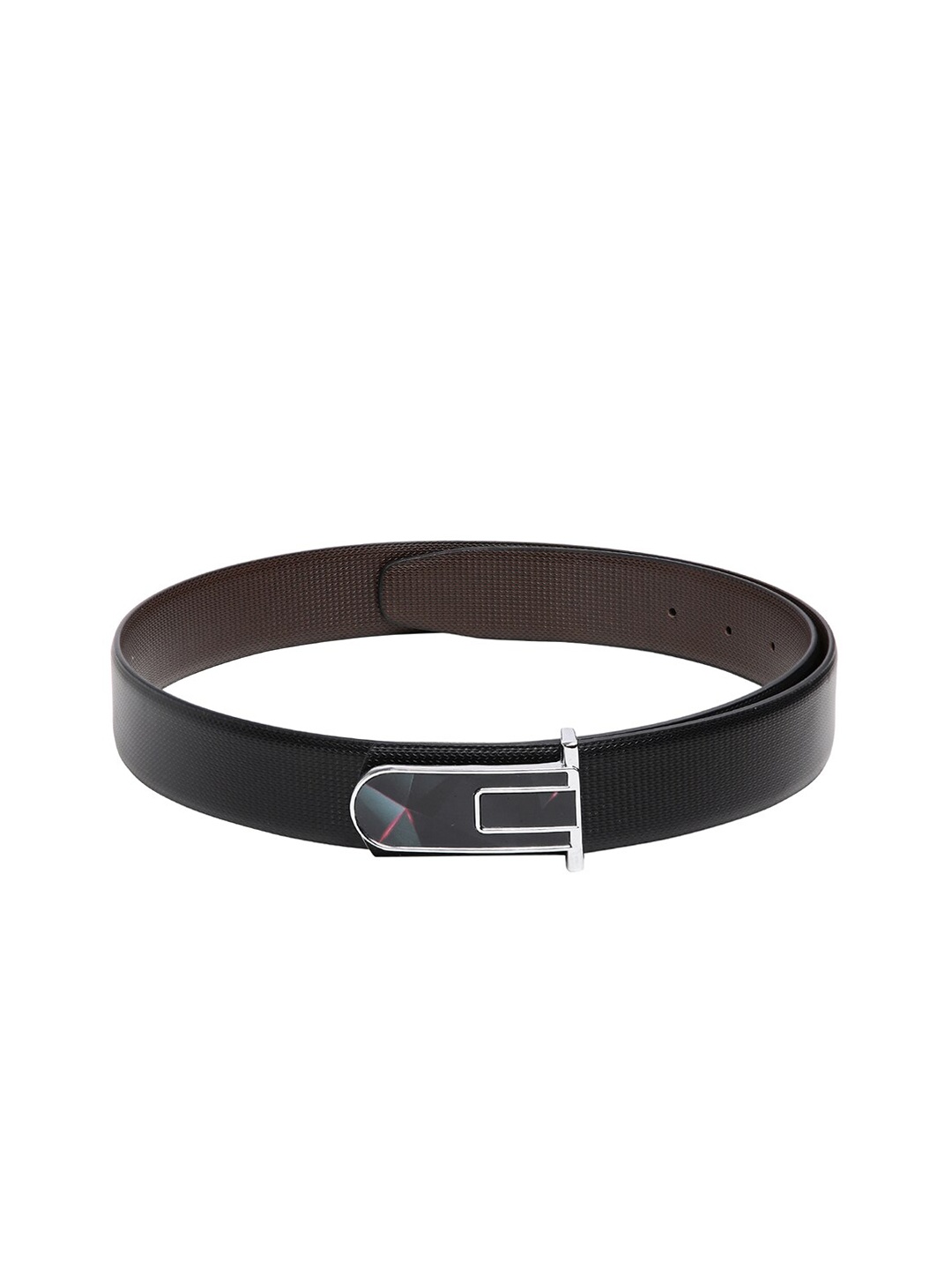 

CRUSSET Men Black Solid Leather Belt