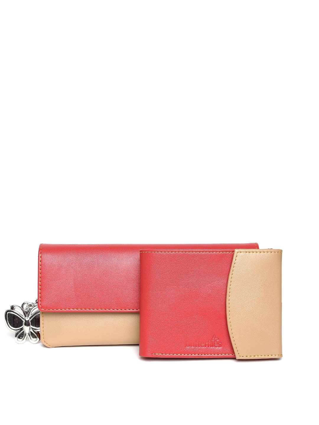 

Butterflies Women Red & Beige Textured Accessory Gift Set