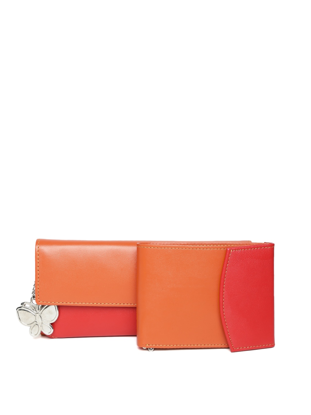 

Butterflies Women Red & Orange Textured Accessory Gift Set